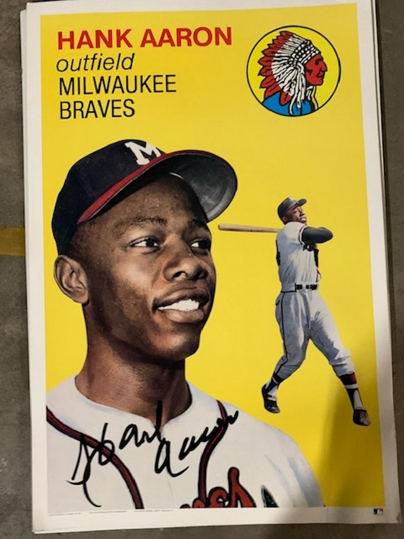Hank Aaron baseball card poster (1 of 1)