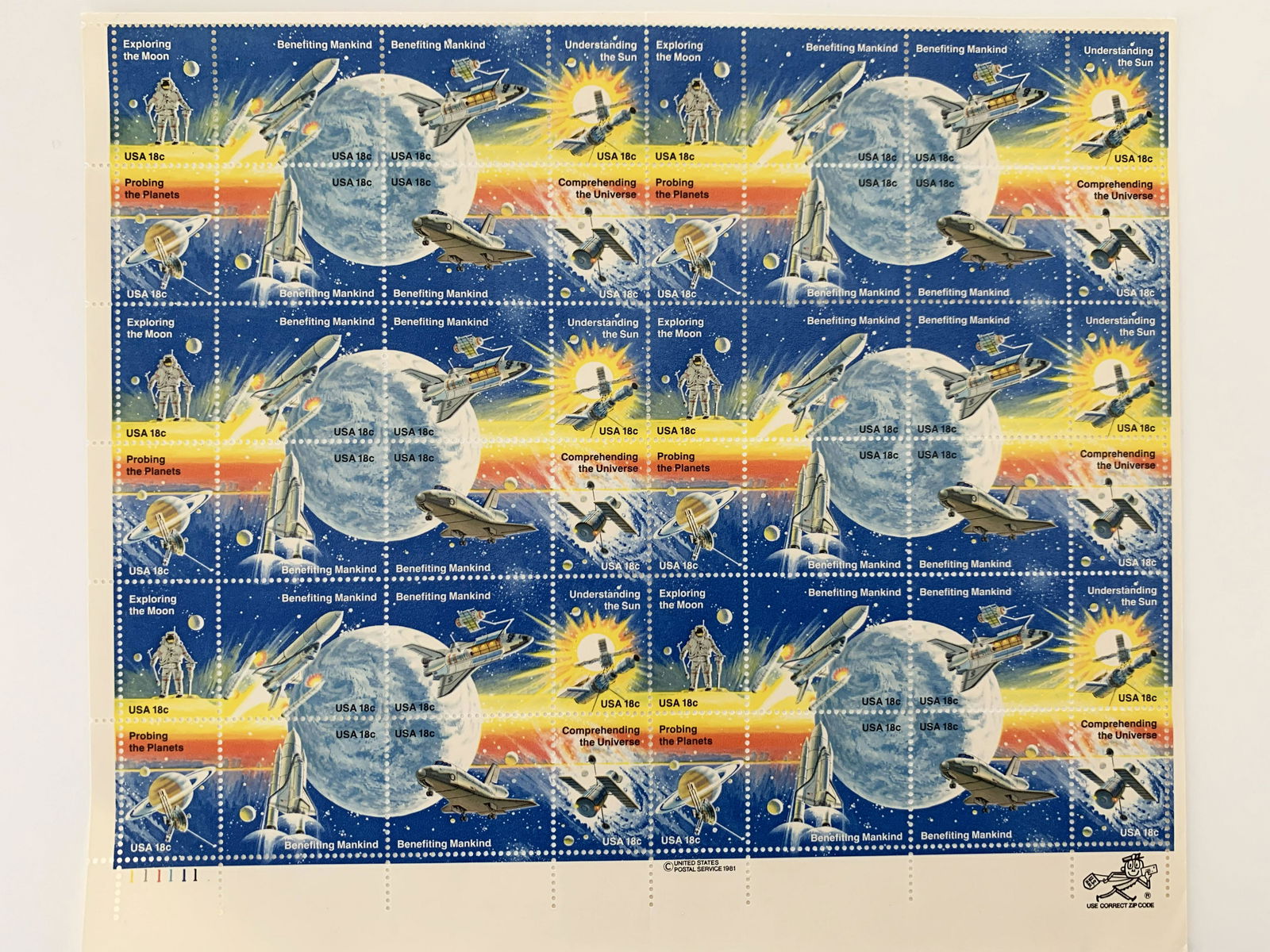 1981 18c Space Achievement Stamps, #1912-19 (1 of 1)