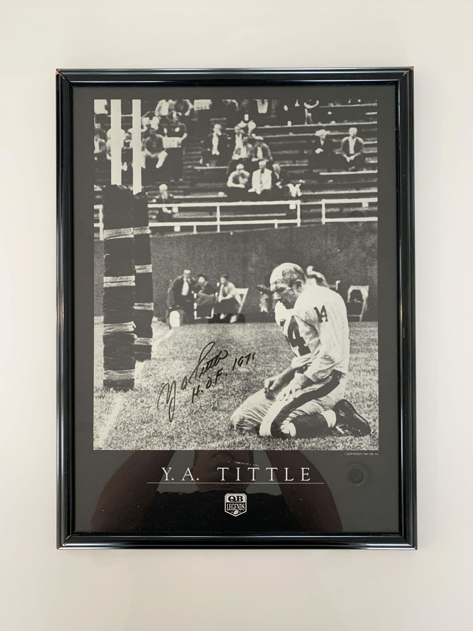 Y.A. Tittle signed poster (1 of 1)