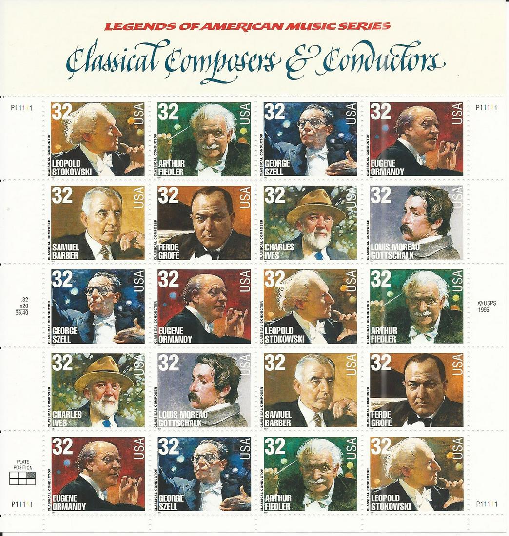 Classical Composers and Conductors Stamp set (1 of 1)