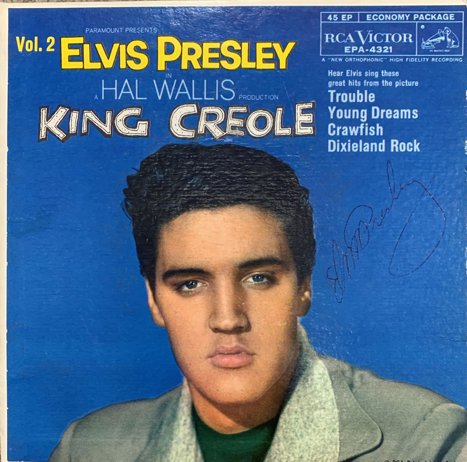 King Creole Elvis Presley signed 45 (1 of 1)