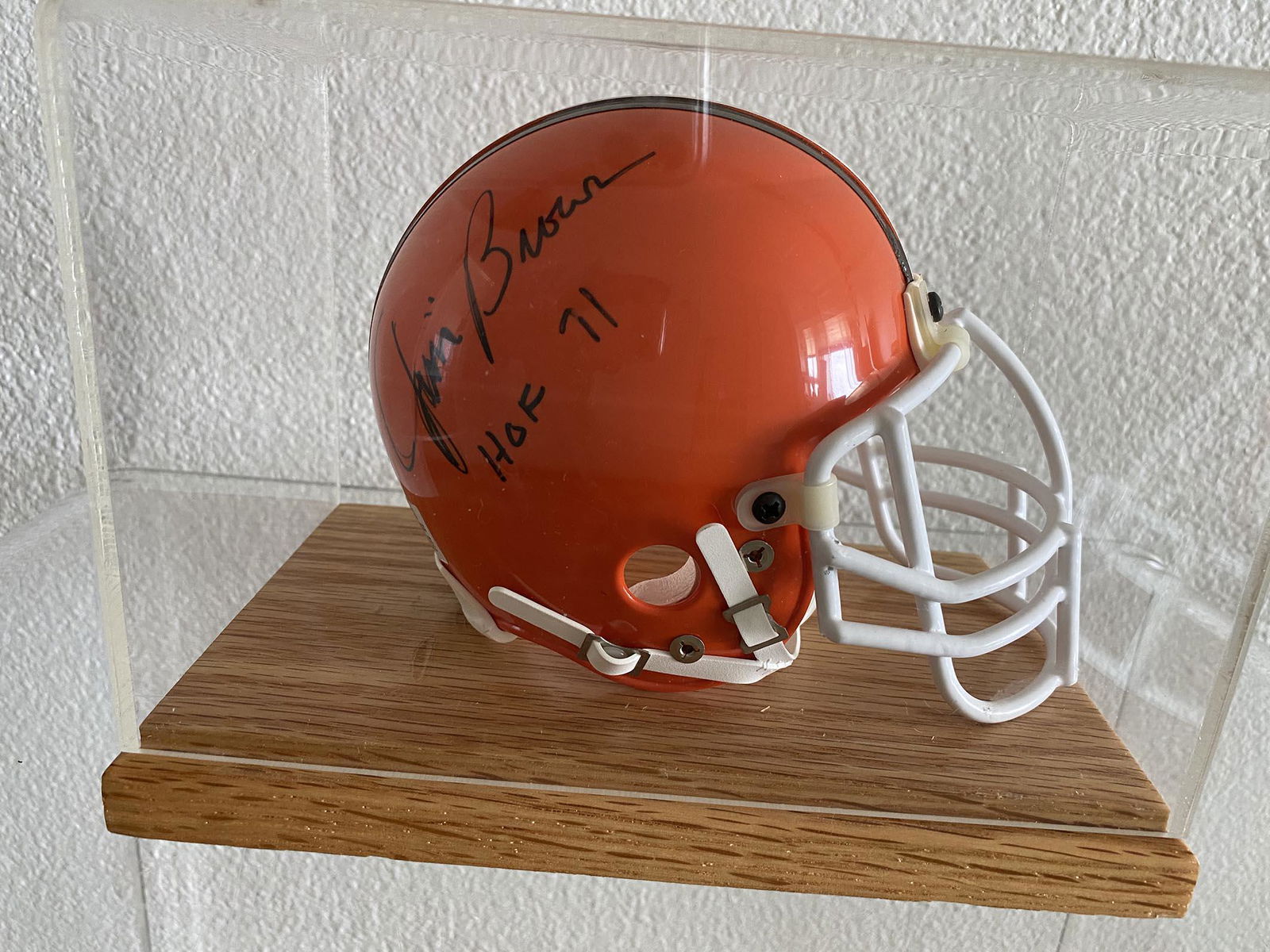 Cleveland Browns Jim Brown signed mini helmet (1 of 1)