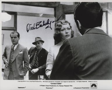 Chinatown Richard Bakalyan signed movie photo: Chinatown Richard Bakalyan signed movie photo.â€”-This autograph is certified by a 20 year plus member of IADA (International Autograph Dealers Association) , UACC (Universal Autograph