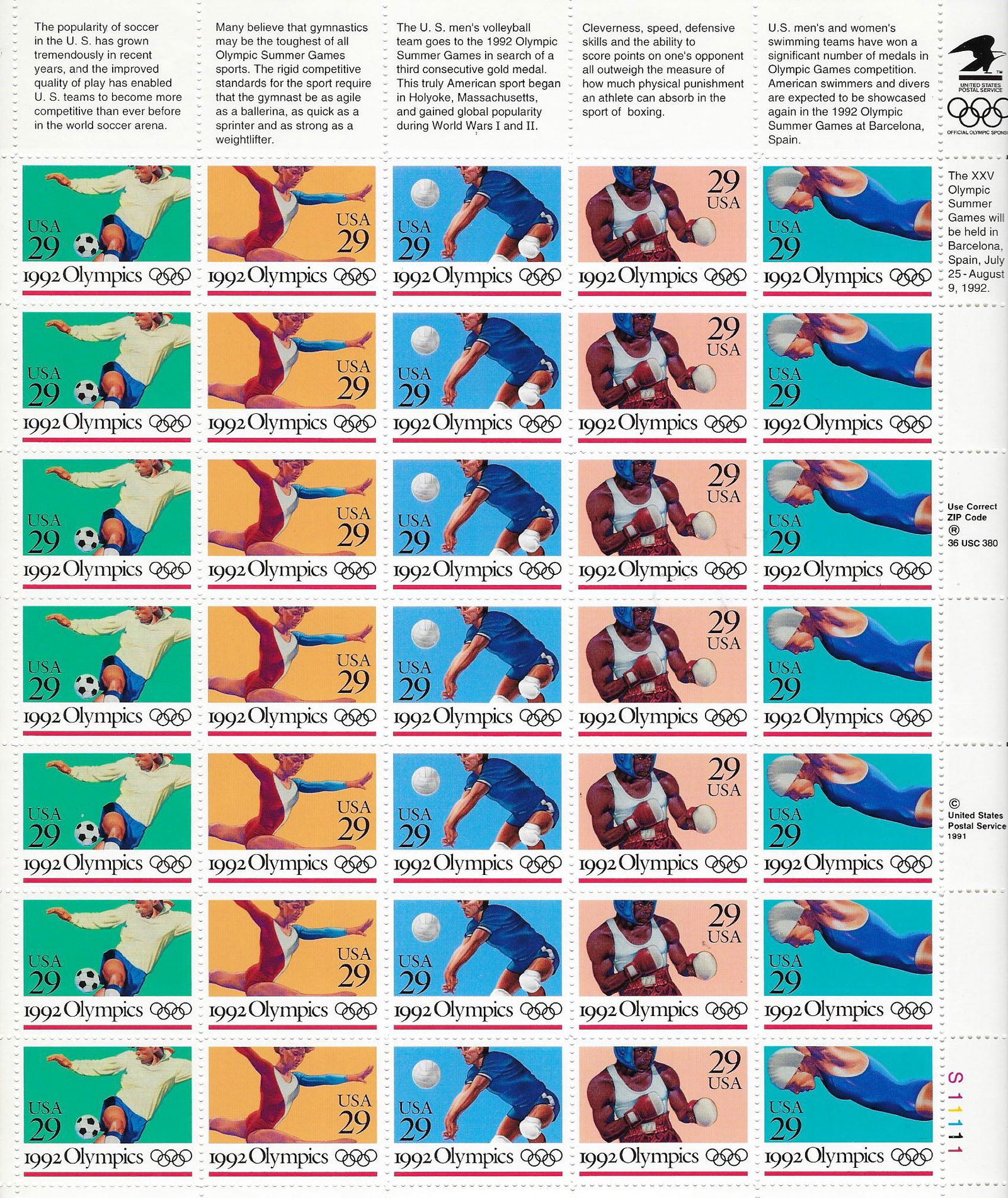 1992 Olympics Stamps (1 of 1)