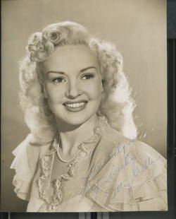 Betty Grable signed photo: Betty Grable autographed photo.