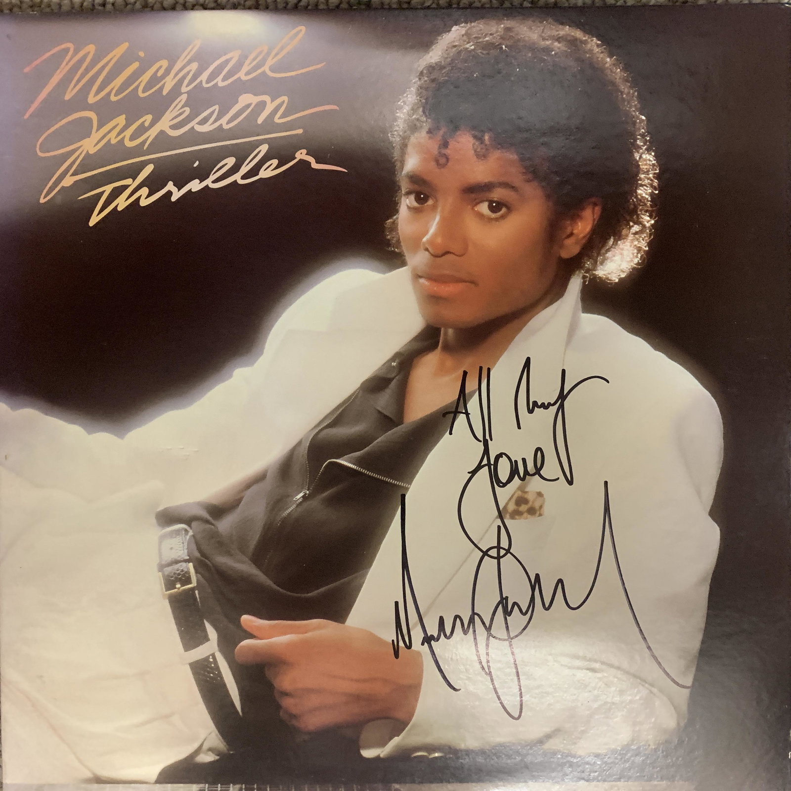 Michael Jackson signed Thriller album: Michael Jackson signed Thriller album