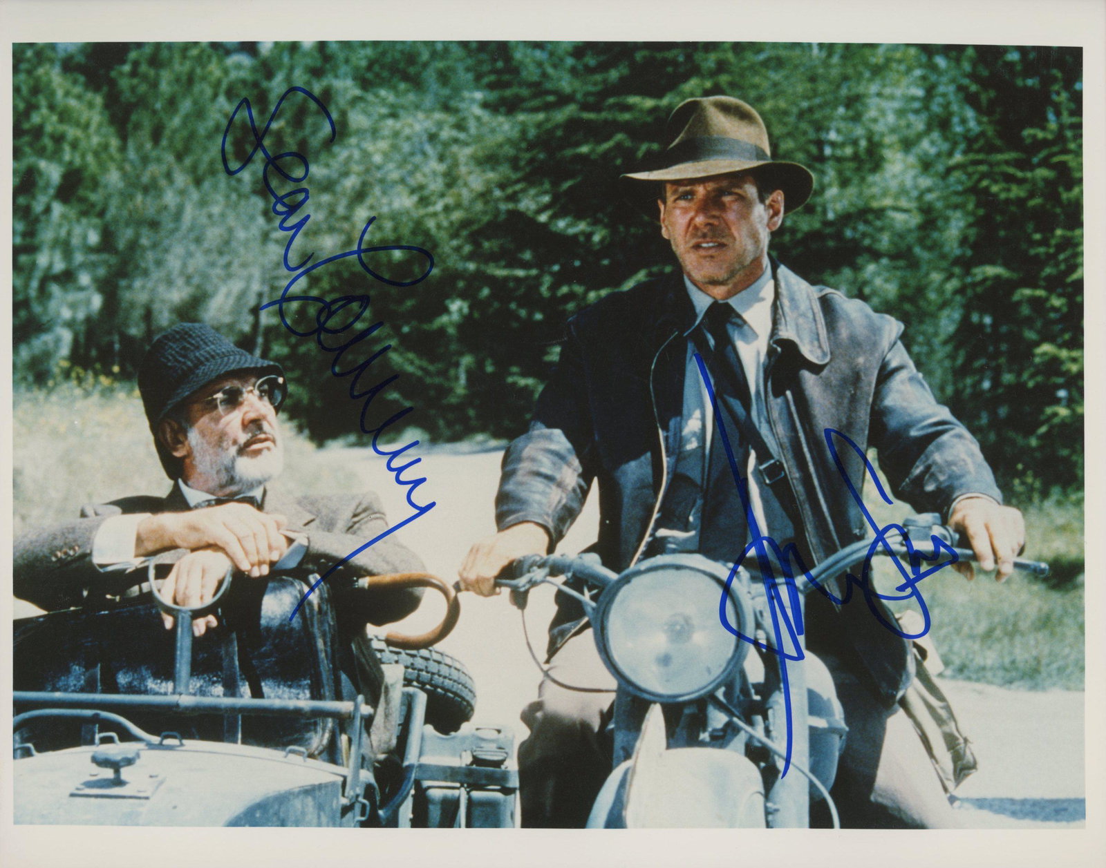 Indiana Jones and the Last Crusade Sean Connery and: Indiana Jones and the Last Crusade signed movie photo autographed by Sean Connery and Harrison Ford. 8x10 inches