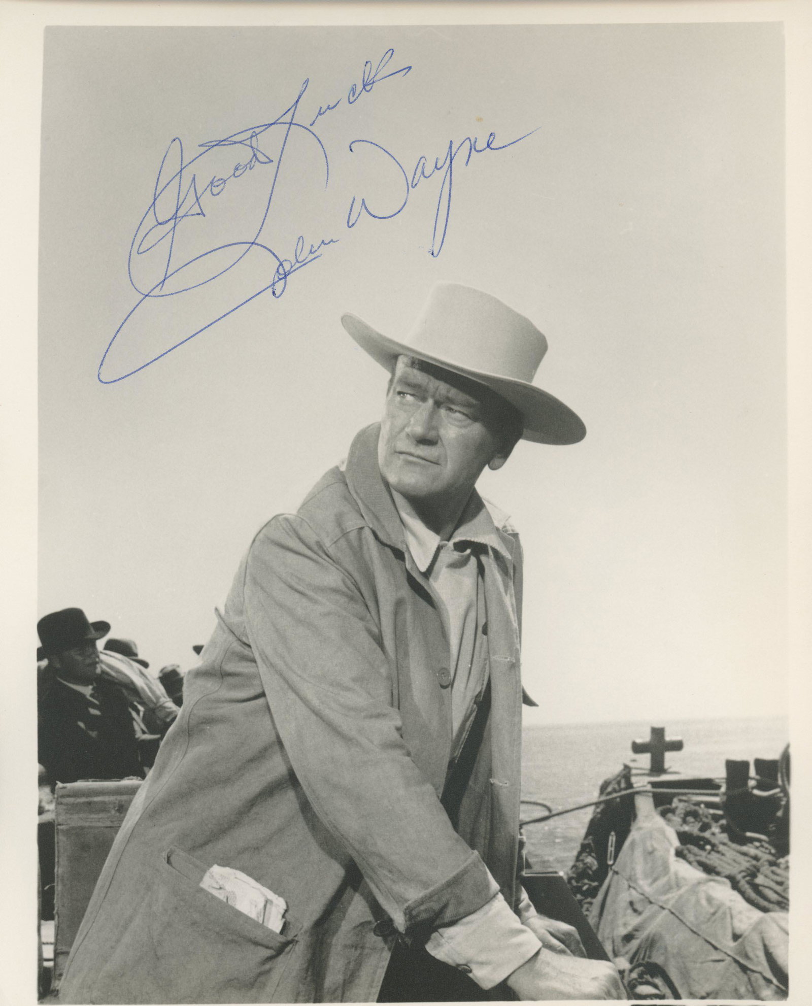 John Wayne signed movie photo: North to Alaska signed movie photo autographed by John Wayne.