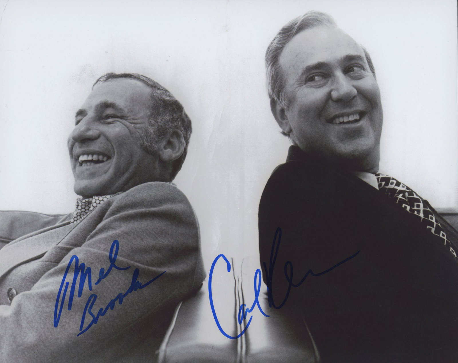 Mel Brooks and Carl Reiner signed photo: Mel Brooks and Carl Reiner signed photo. 10x8 inches