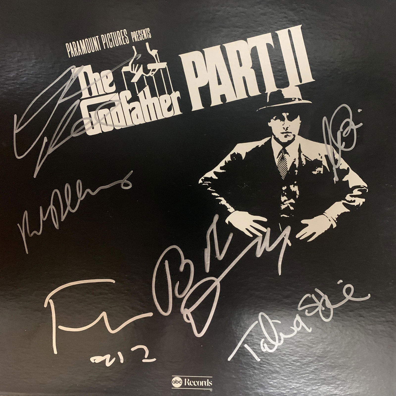 Godfather II signed sound track: Godfather II signed sound track autographed by Al Pacino, Robert DeNiro, Robert Duvall, Diane Keaton, Talia Shire and Francis Ford Coppola