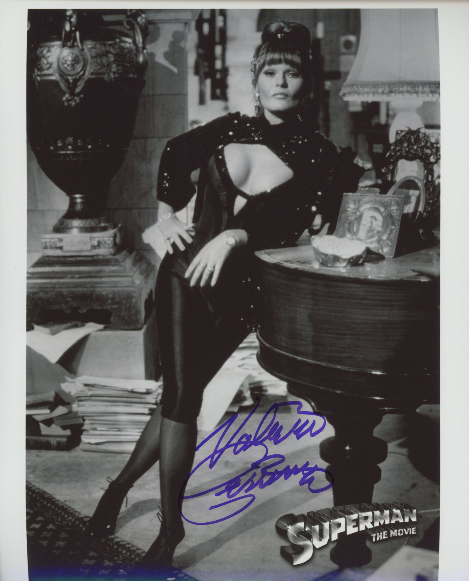 Superman signed movie photo: Superman signed movie photo autographed by Valerie Perrine.
