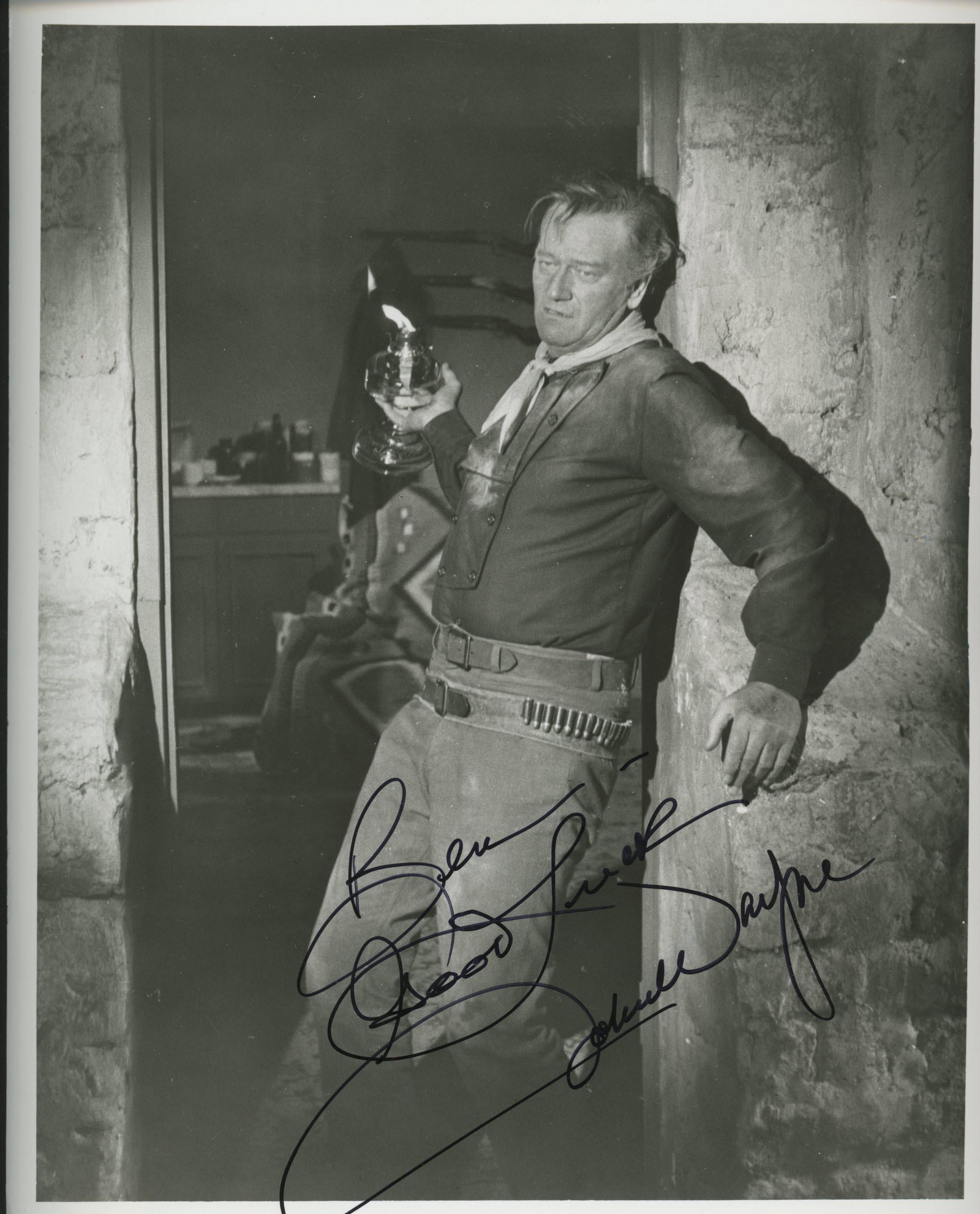 John Wayne signed photo: John Wayne signed photo. 8x10 inches