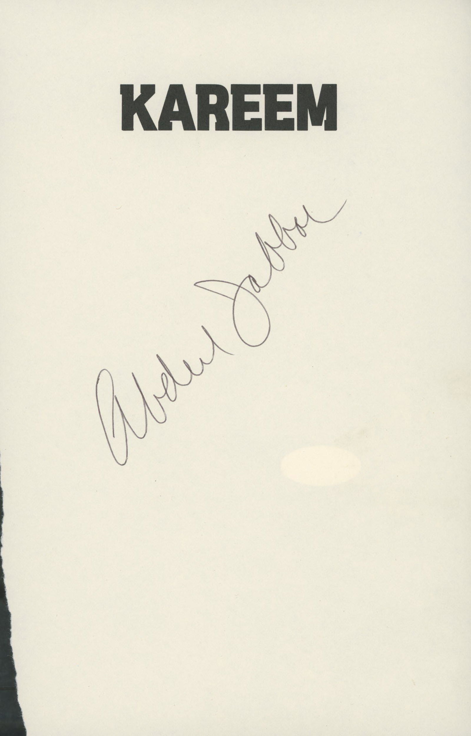 Kareem Abdul-Jabbar signature cut: Kareem Abdul-Jabbar signature cut