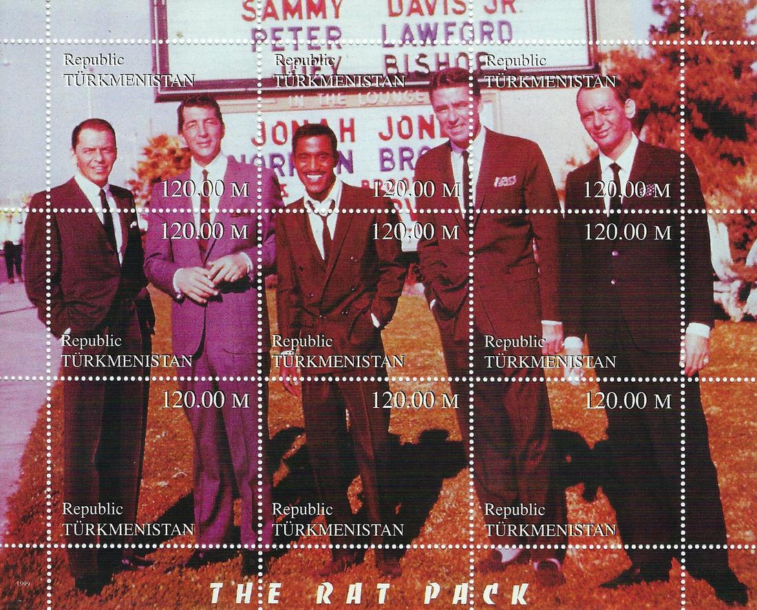 Rat Pack stamps: The Rat Pack foreign stamps sheet