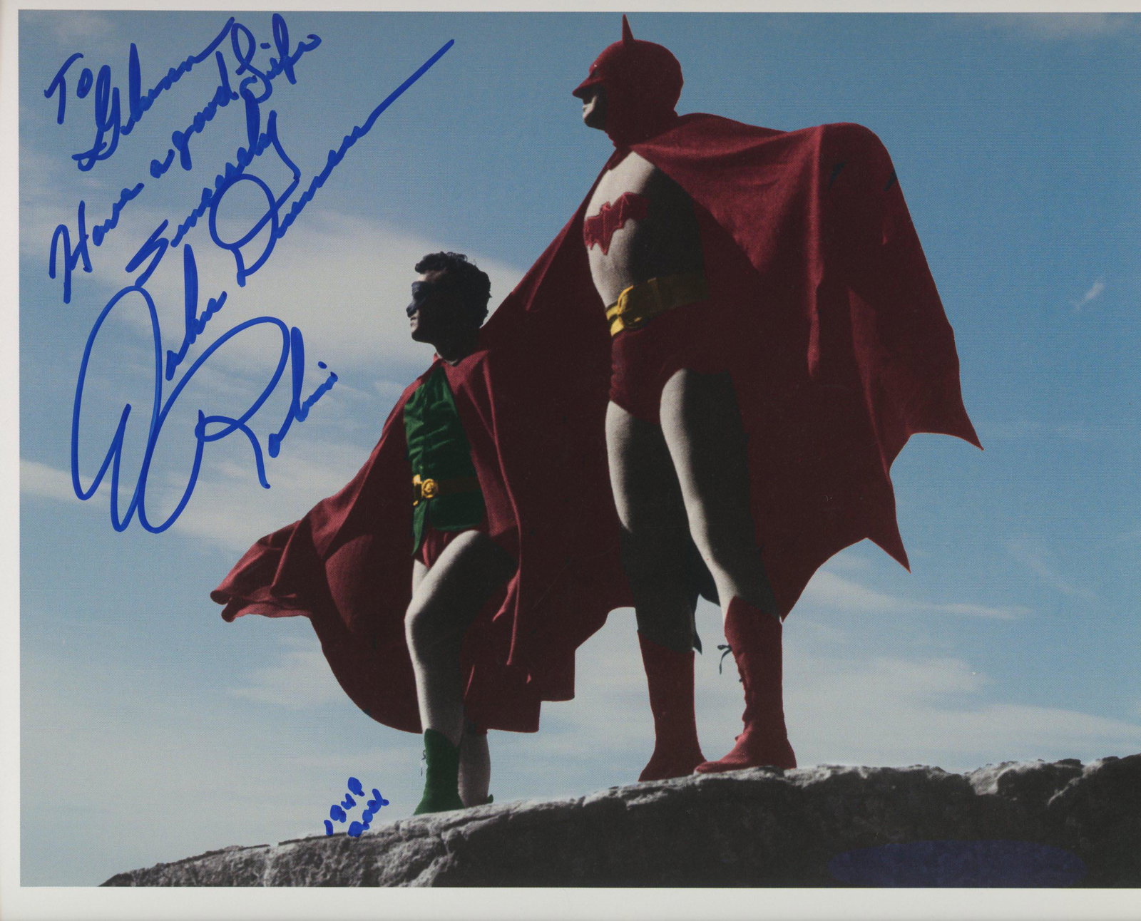 Batman and Robin Johnny Duncan signed movie photo: Batman and Robin signed movie photo autographed by Johnny Duncan.