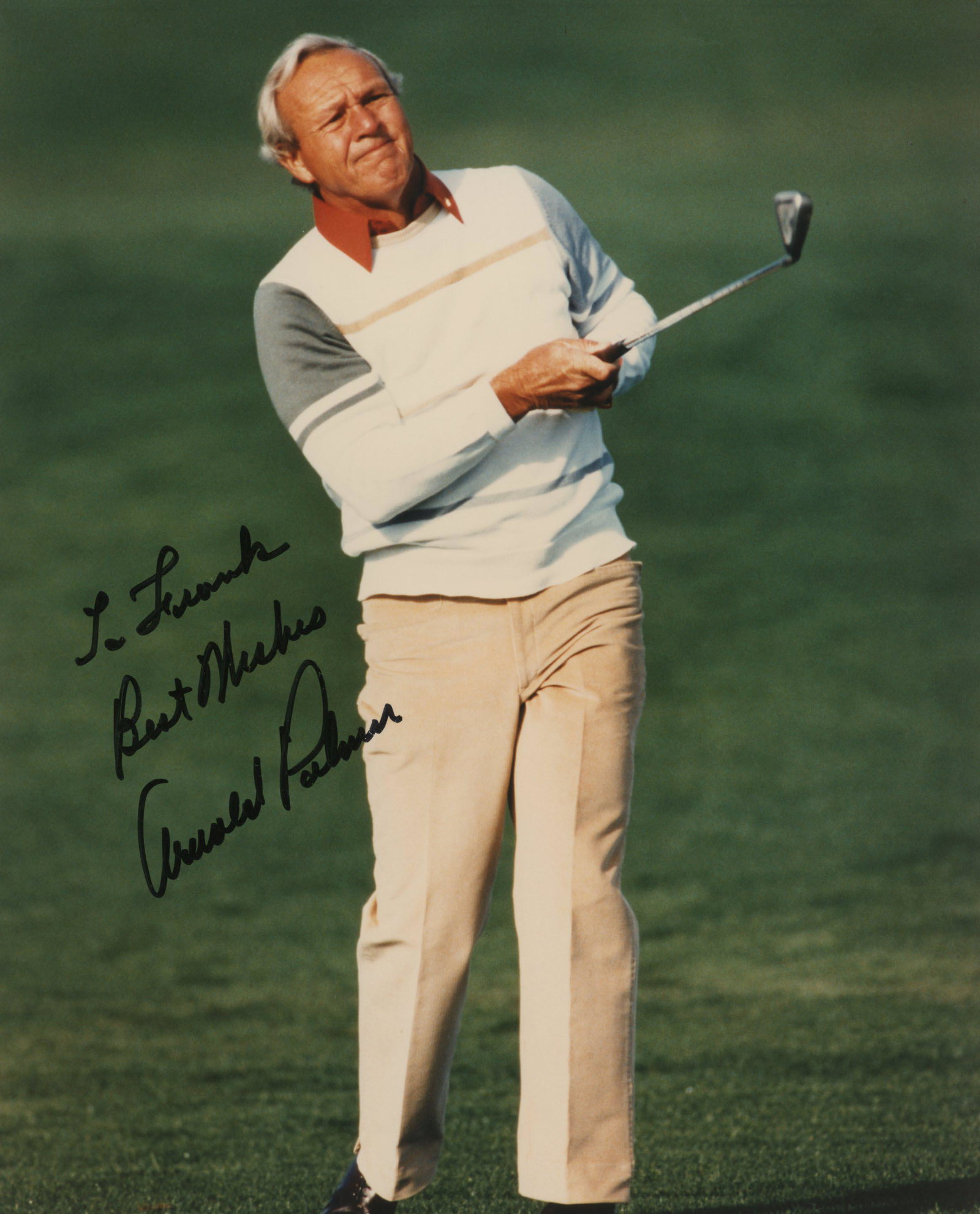 Arnold Palmer signed photo: Arnold Palmer signed photo. 8x10 inches