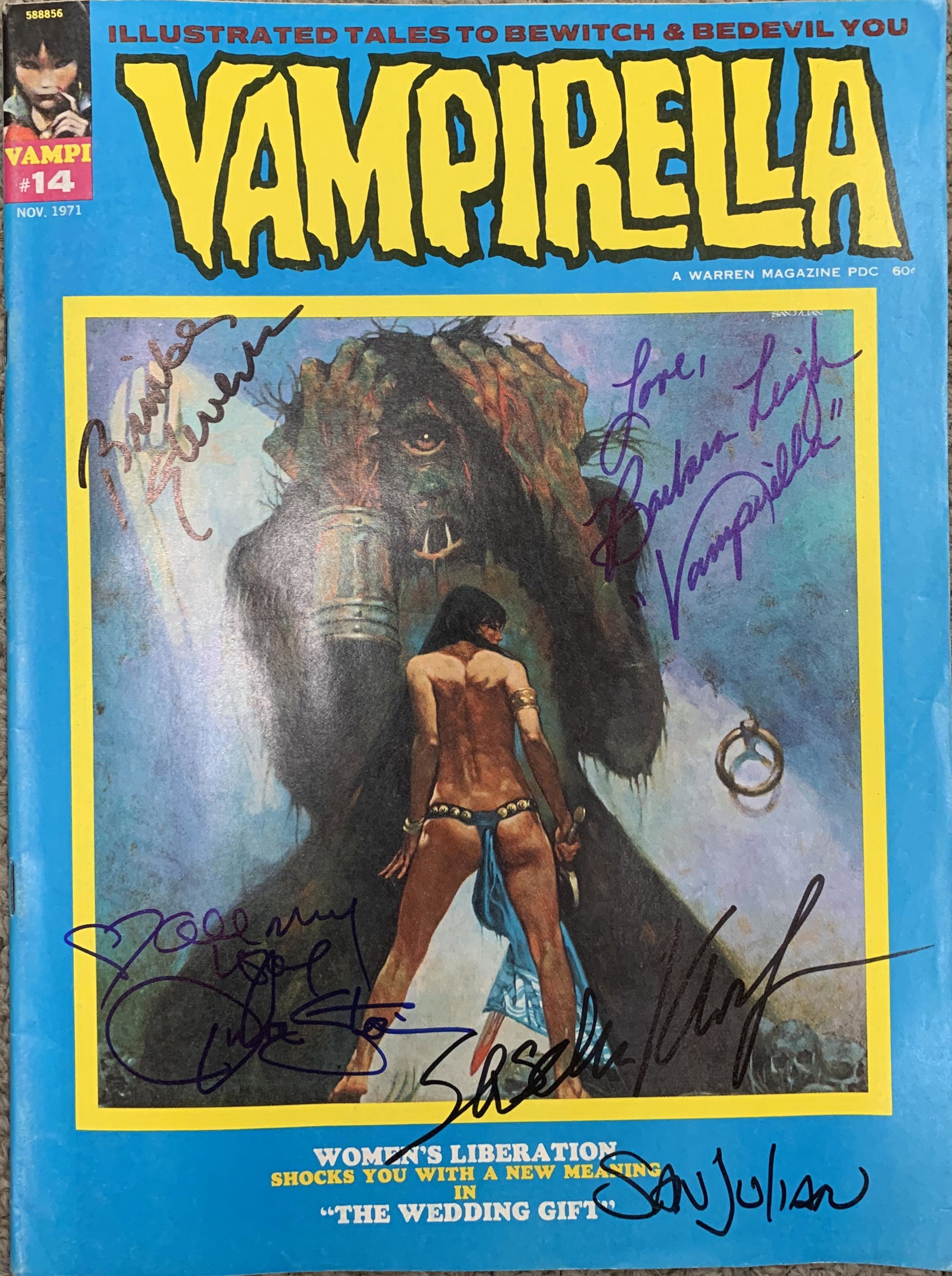 Vampirella signed comic book: Vampirella signed comic book autographed by Barbara Leigh, Sam Julian, Julie Strain and Sascha Knopf