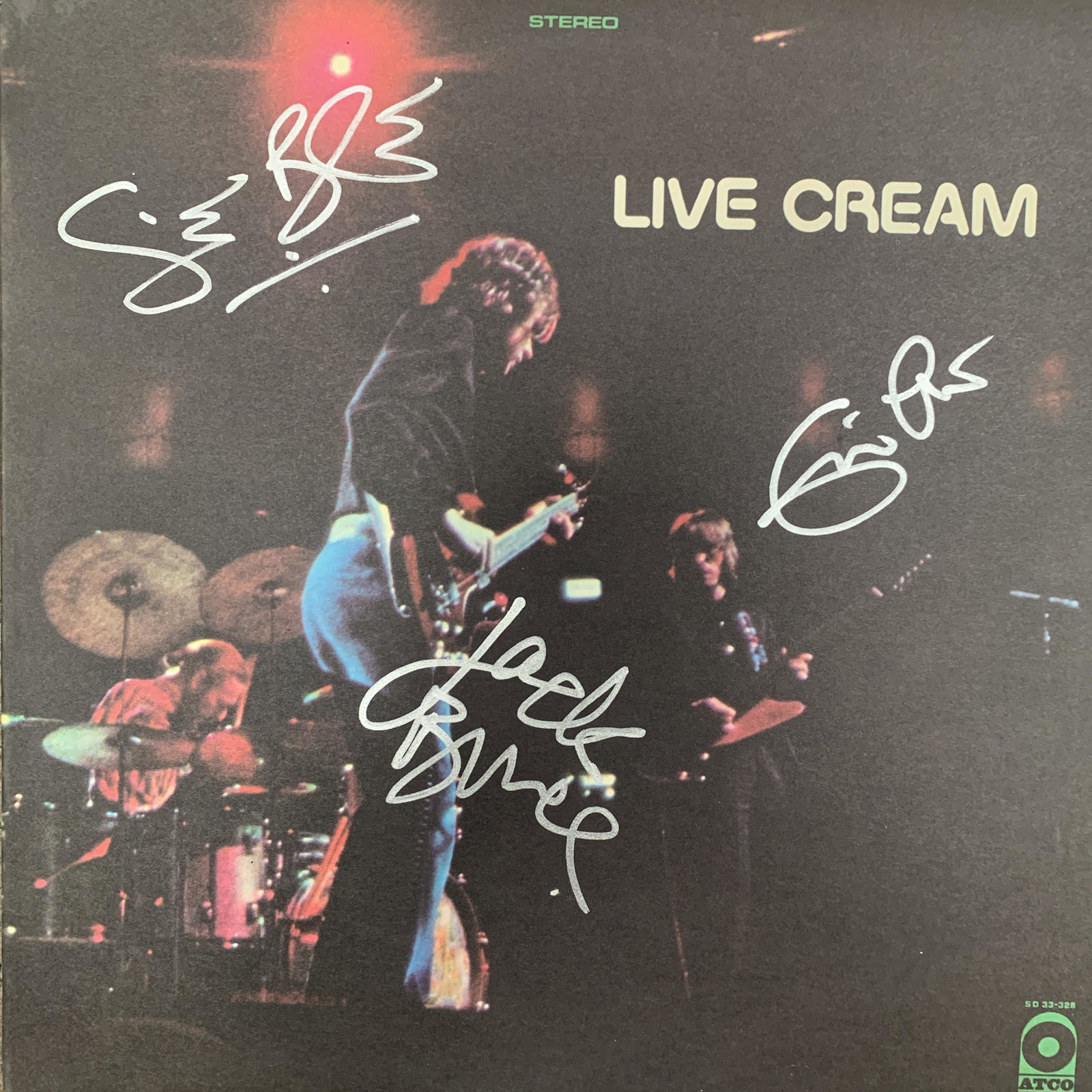 Cream Live Cream signed album: Cream Live Cream signed album autographed by Eric Clapton, Ginger Baker and Jack Bruce