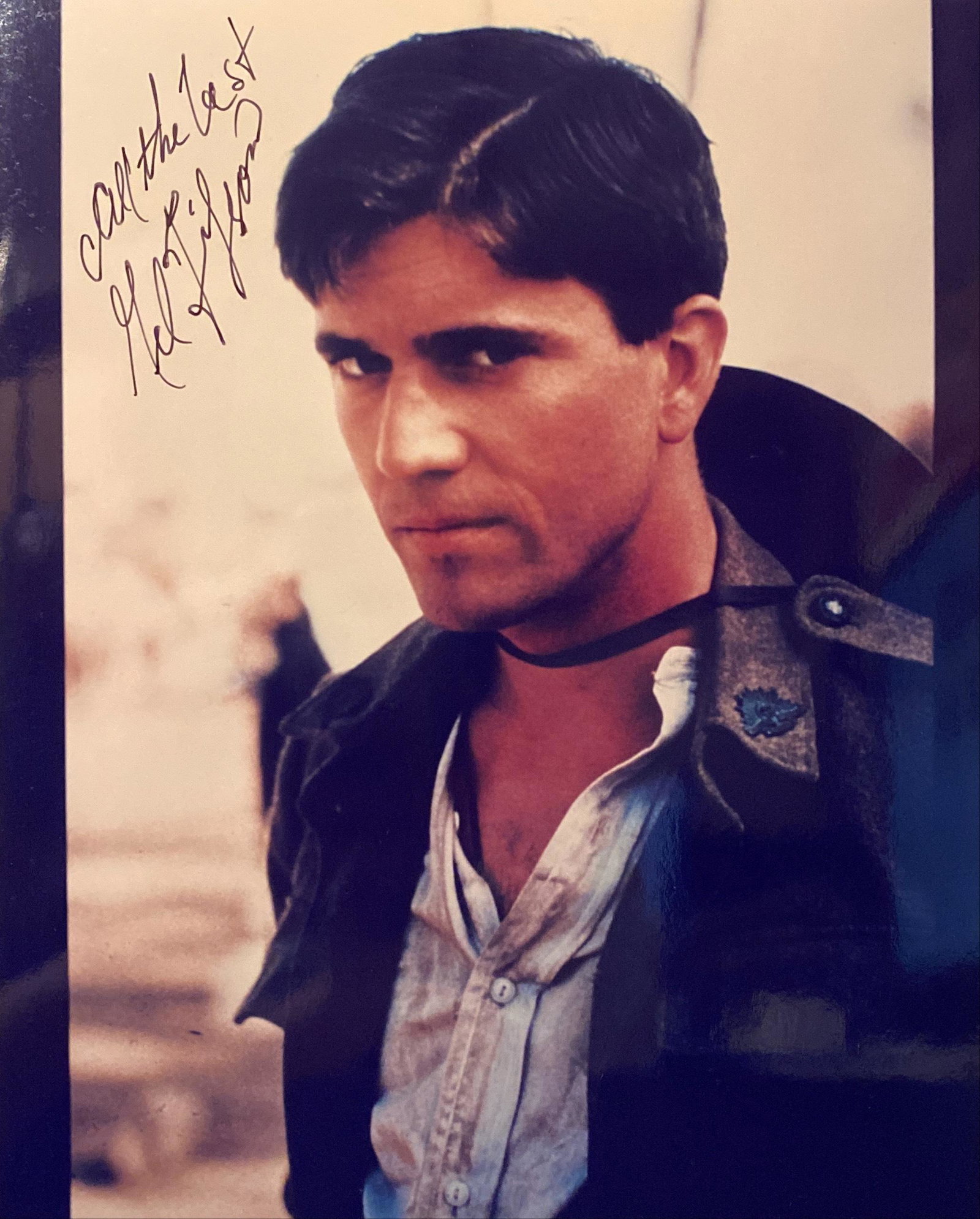 Mel Gibson signed movie photo: Mel Gibson signed 8x10 movie photo. Custom matted and framed, the finished piece is 11x14.