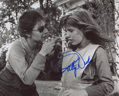 Patty Duke signed movie photo: The Miracle Worker signed movie photo autographed by Patty Duke. 8x10 inches