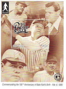 Babe Ruth - Guyana - Commemorative 100th Anniversary: Babe Ruth - Guyana - Commemorative 100th Anniversary Stamp