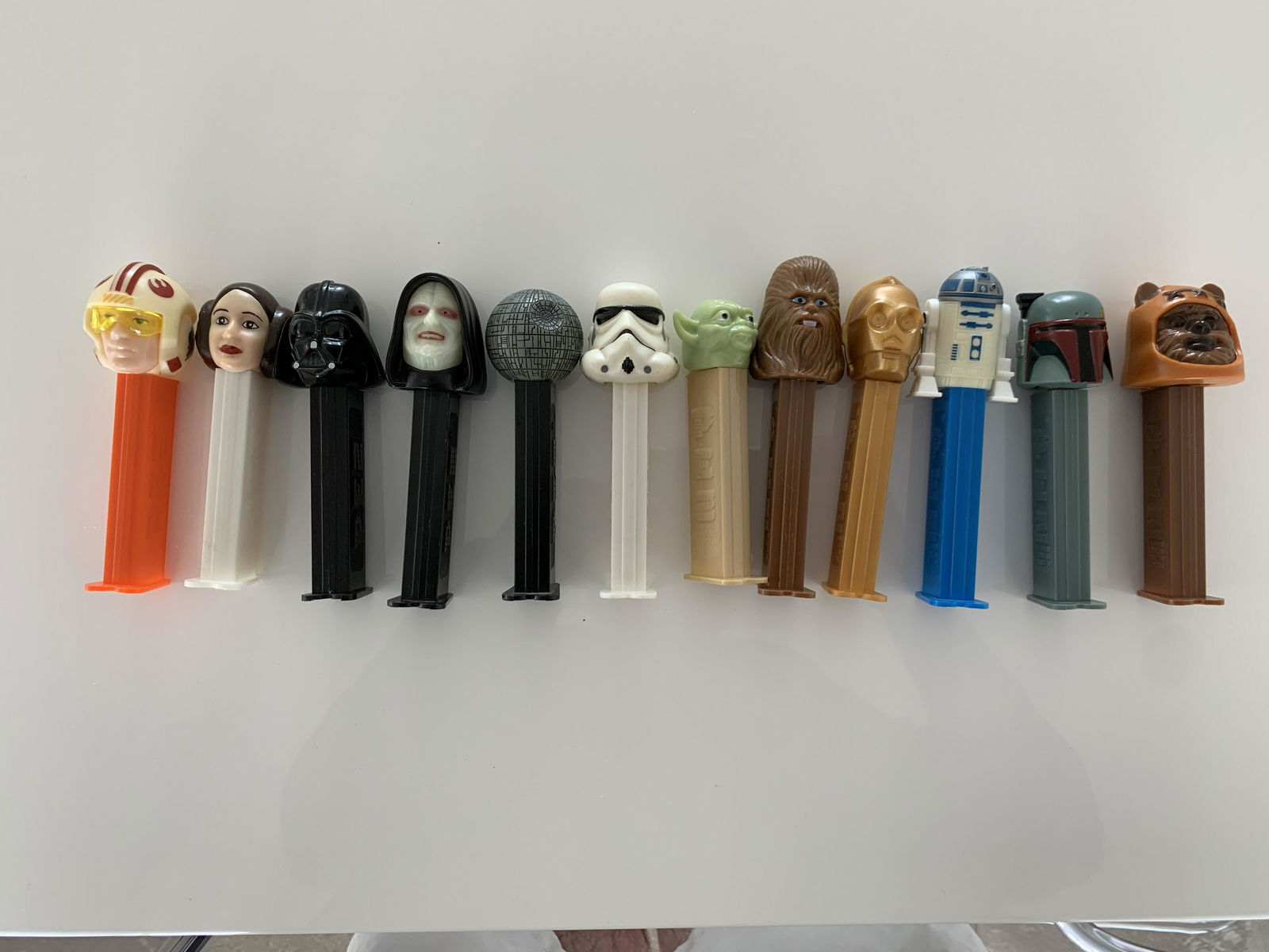 Star Wars original Pez Dispenser: Mixed Lot of 12 Pez dispensers depicting the main characters of Star Wars. These are assorted lots and 1 of the characters may be replaced with another