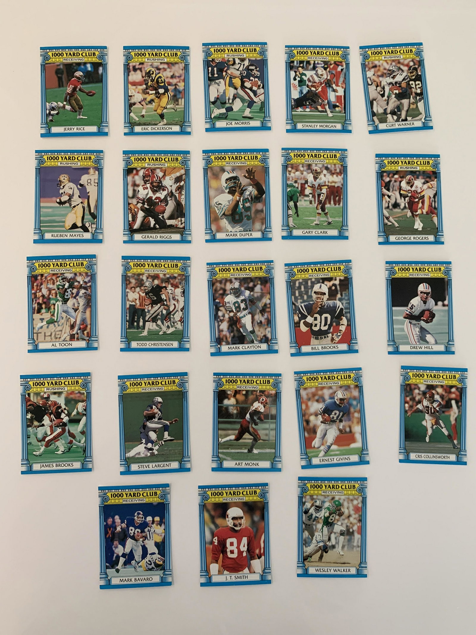 Topps 1986 100 yard club football cards unsigned: Tops 1986 100 yard club football cards unsigned