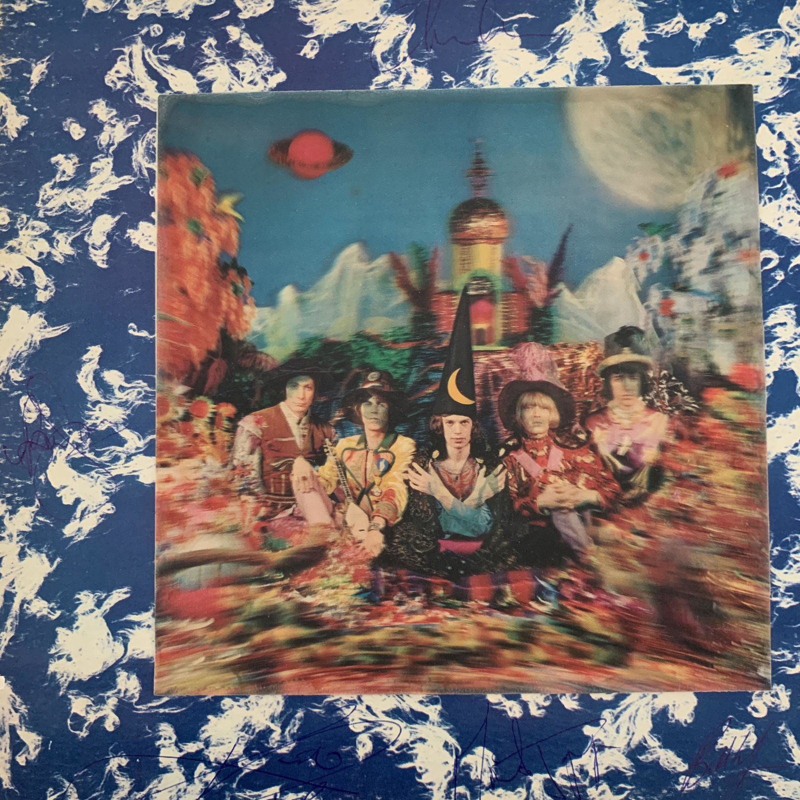 Rolling Stones Her Satanic Majesties Request signed: Rolling Stones Her Satanic Majesties Request signed album autographed by Mick Jagger, Keith Richards, Brian Jones, Bill Wyman and Charlie Watts