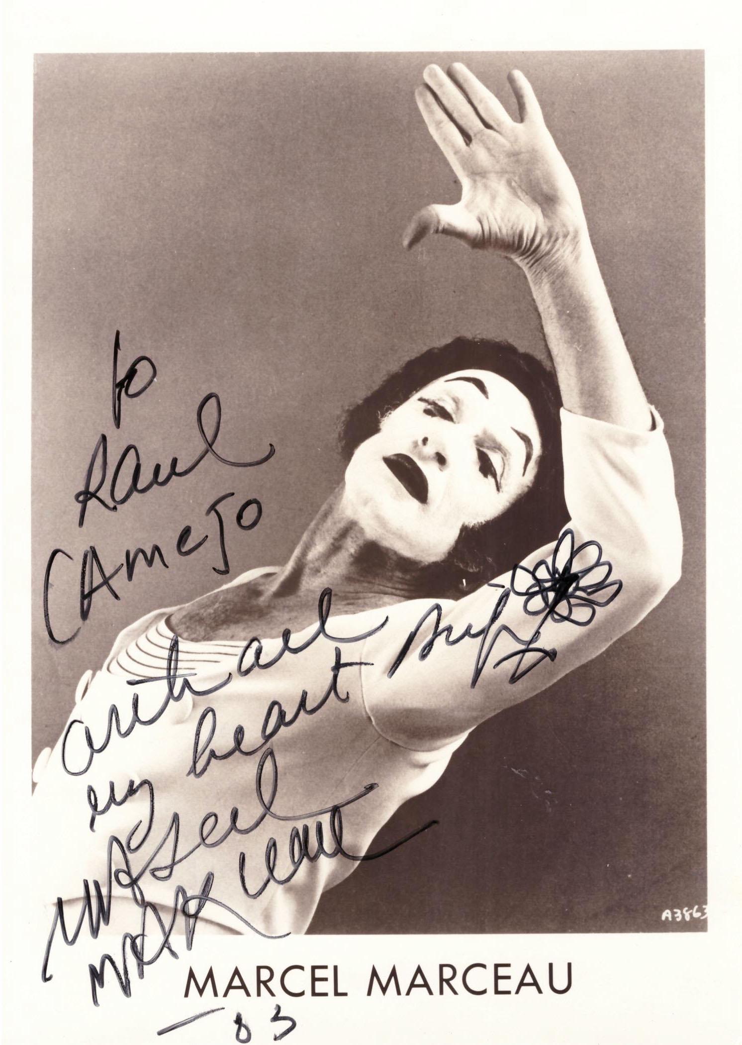 Marcel Marceau signed photo: Marcel Marceau signed photo. 5x7 inches