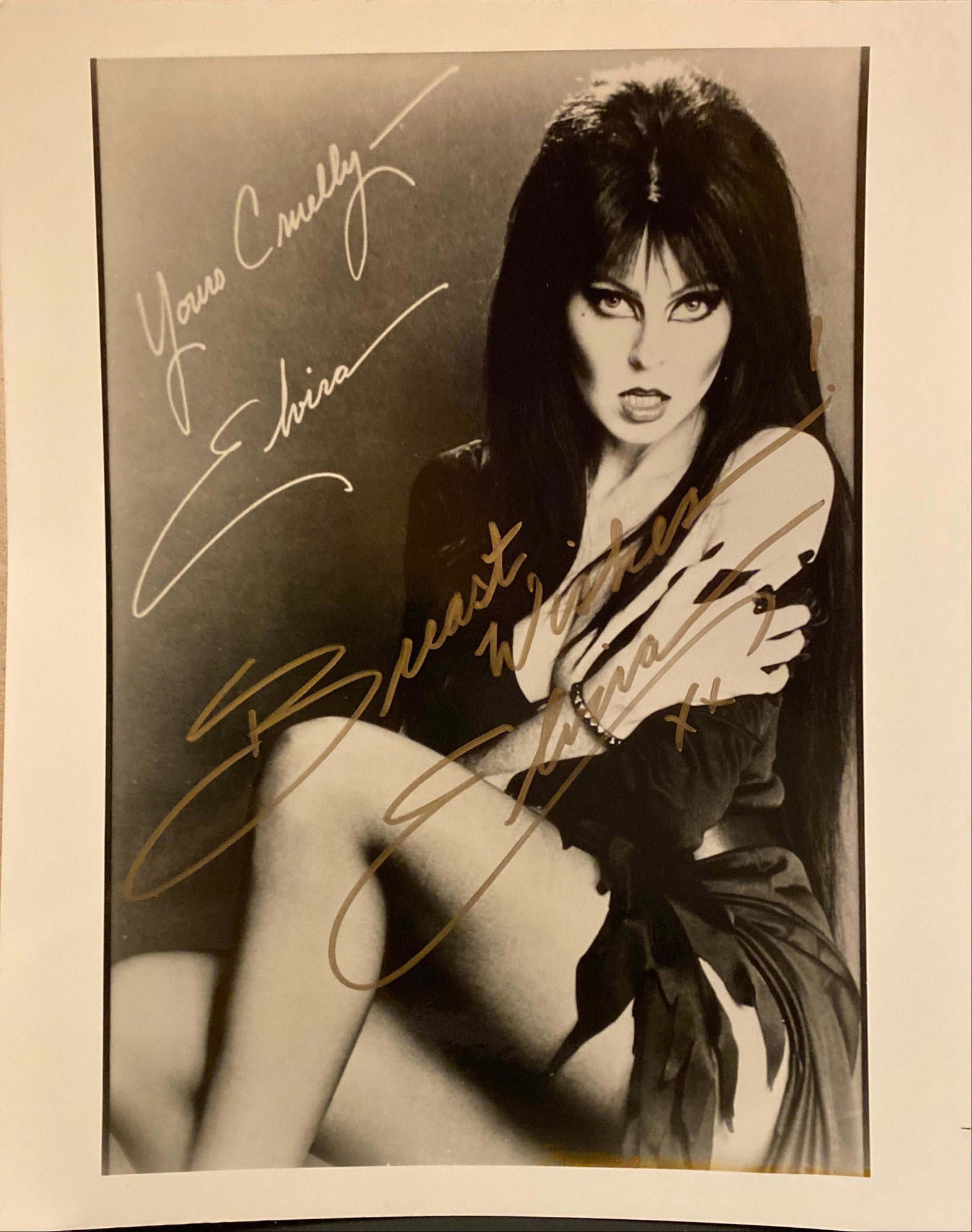 Elvira: Mistress of the Dark Cassandra Peterson signed: Elvira: Mistress of the Dark signed movie photo autographed by Cassandra Peterson. 8x10 inches