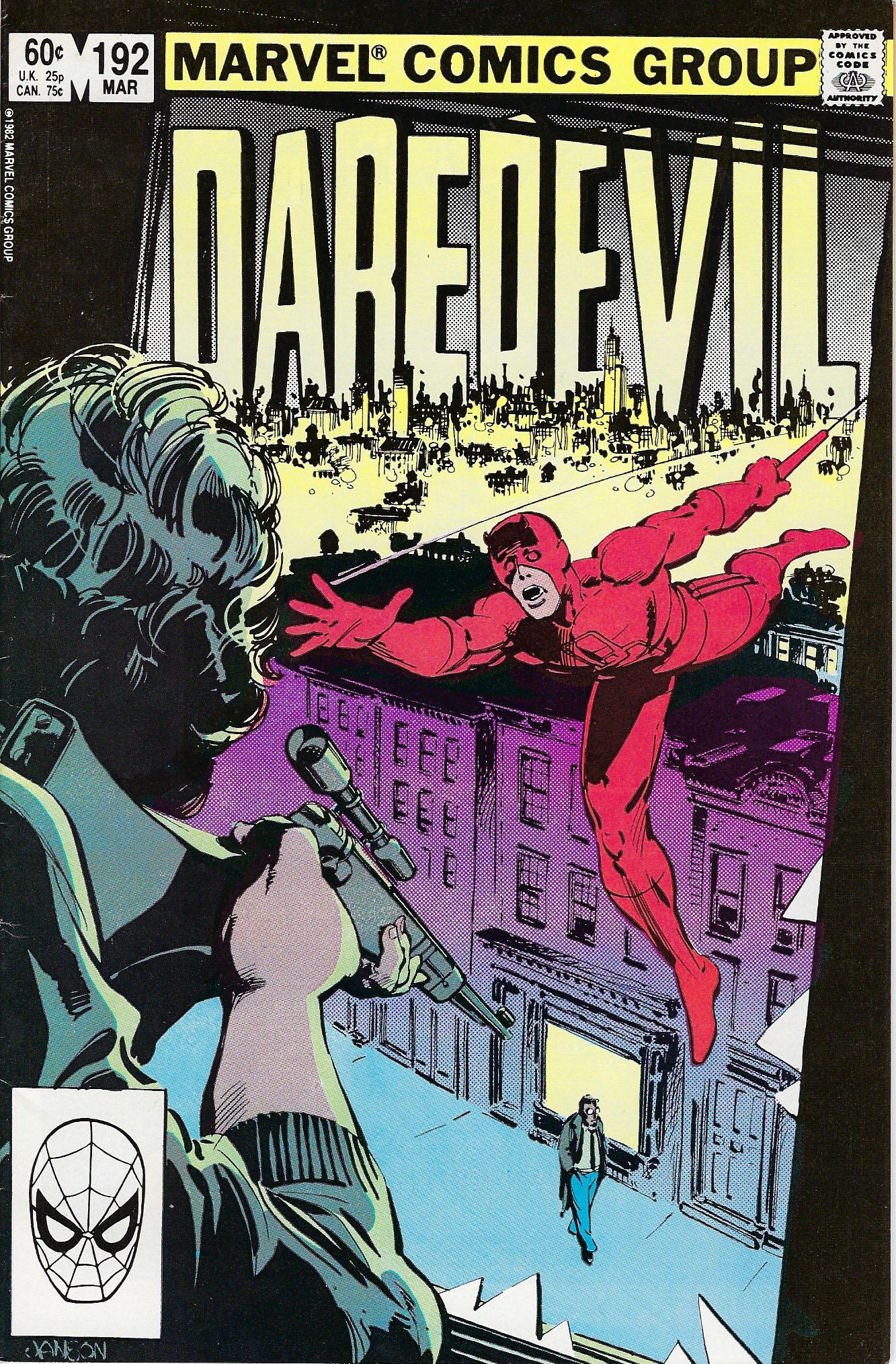 Daredevil Marvel Comic Book #192: Daredevil #192, 1982, "Promises" Written by Alan Brennert. Art by Klaus Janson. Cover art by Klaus Janson. Kingpin tries to get Ben under his thumb by using his wife's desire for a new house to turn U