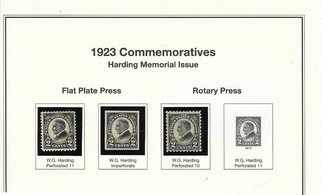 1923 Harding Memorial Issue commemorative stamps sheet: 1923 Harding Memorial Issue commemorative stamps sheet
