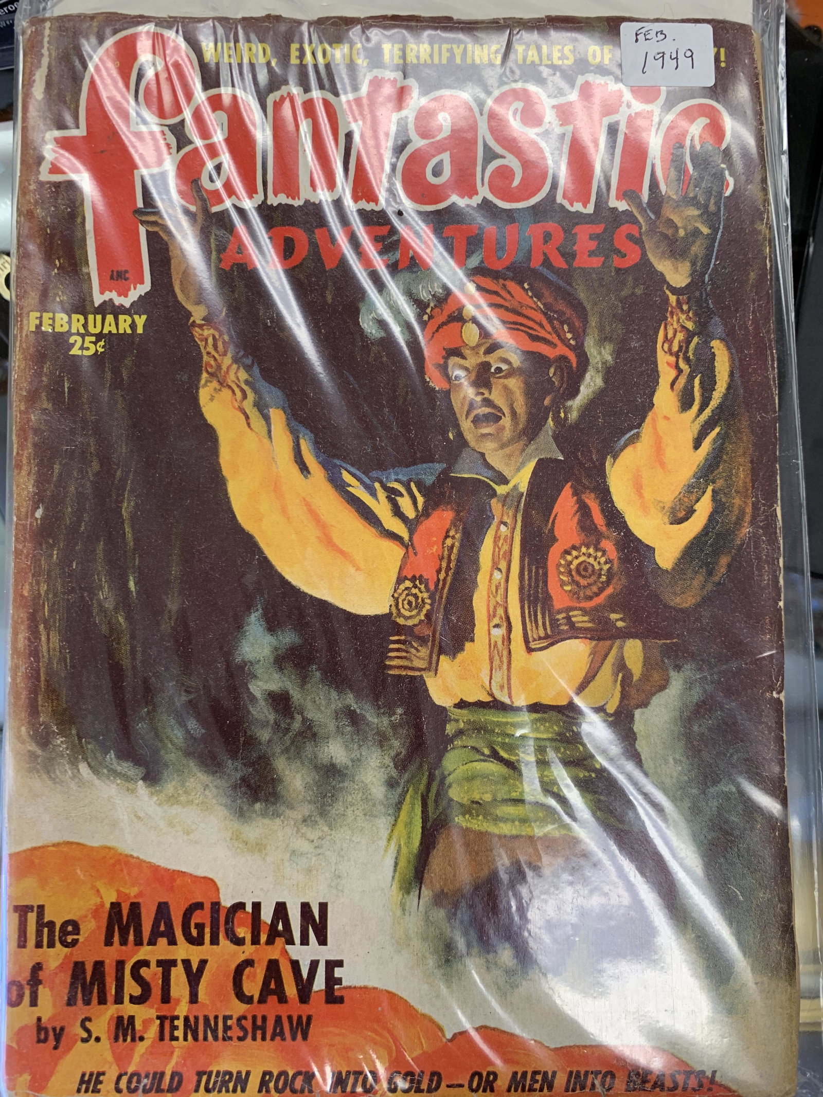 Fantastic Adventures pulp magazine1949: This is the comic Fantastic Adventures edition from Feb of 1949. This features the fmaous story of The Magician of Misty Cave by S.M. Tenneshaw. A Rare collectible