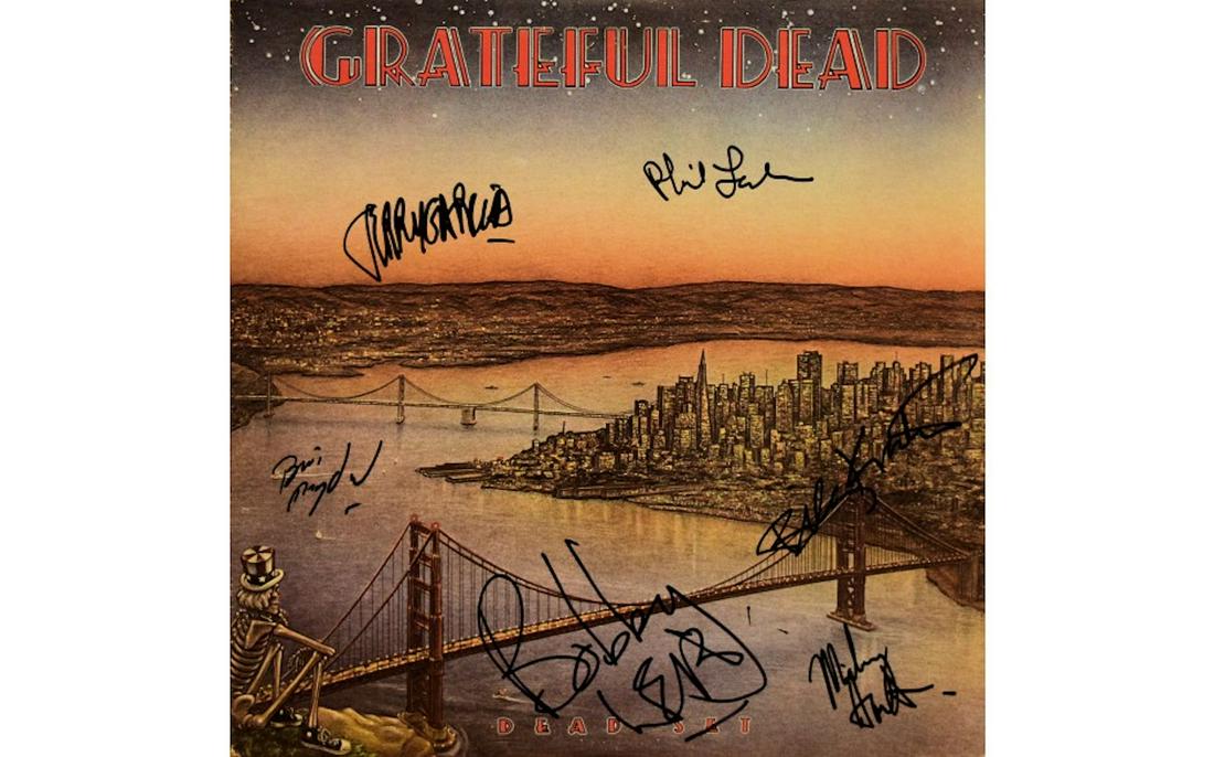 The Grateful Dead Dead Set signed album: The Grateful Dead Dead Set 1981 signed album autographed by Jerry Garcia, Brent Mydland, Billy Kreutzmann, Phil Lesh, Bob Weir and Mickey Hart