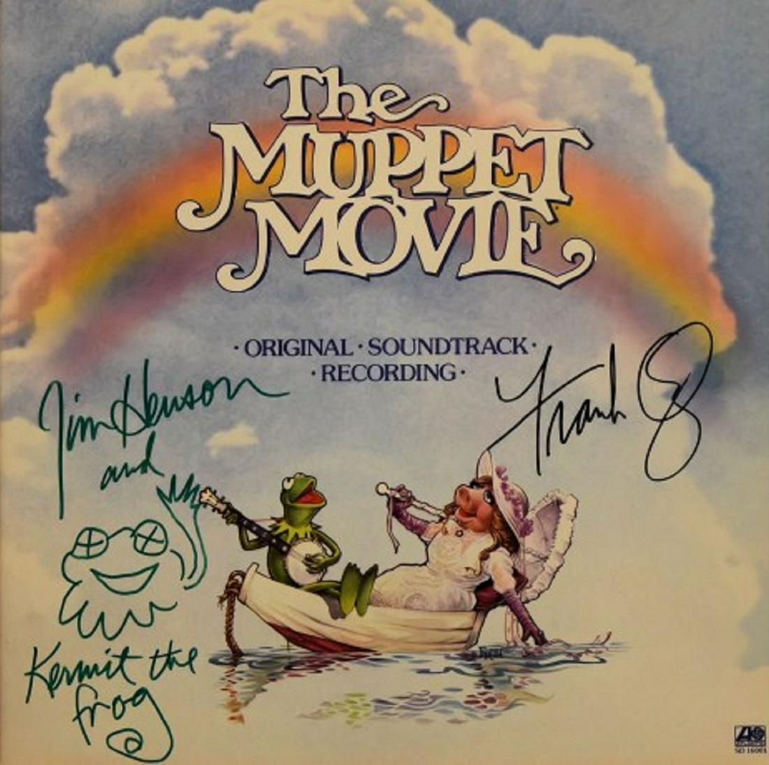 The Muppet Movie original soundtrack signed by Jim: The original 1979 album soundtrack to the motion picture "The Muppet Movie" autographed by Jim Henson and Frank Oz.