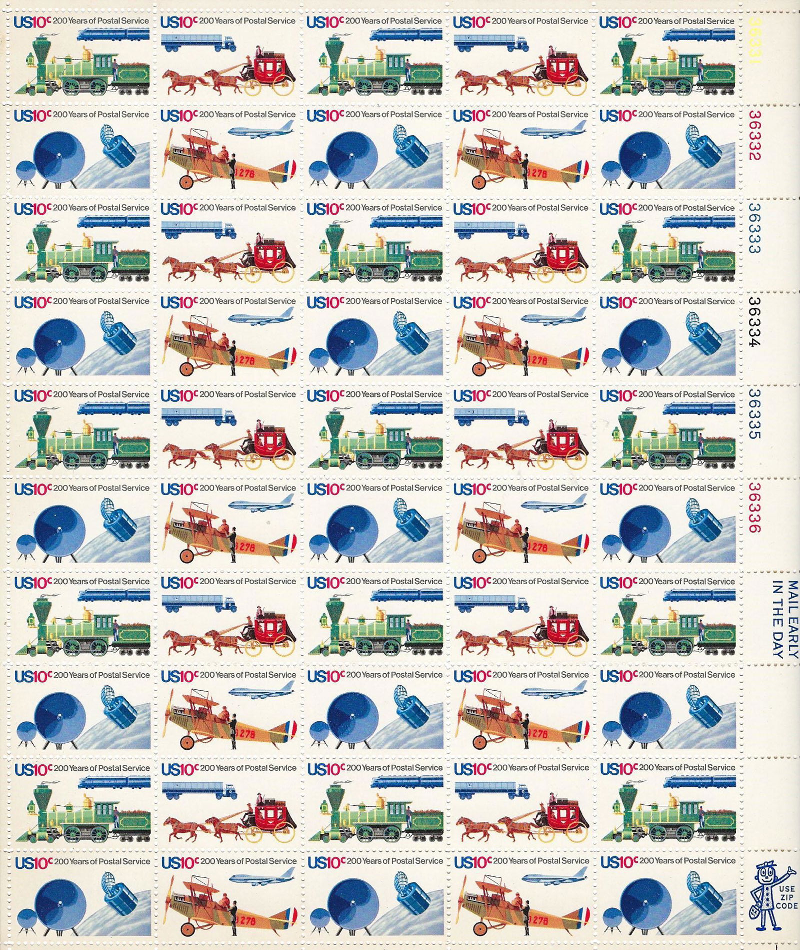 U.S. Postal Service Bicentennial Stamps (1 of 1)