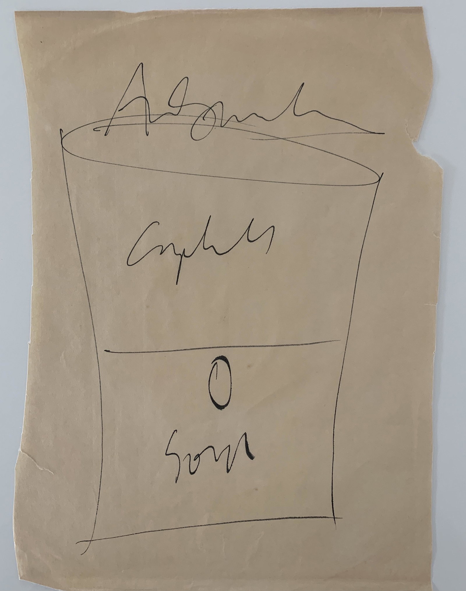 Andy Warhol hand drawn and signed sketch: Andy Warhol hand drawn and signed sketch. 8.5x11 inches