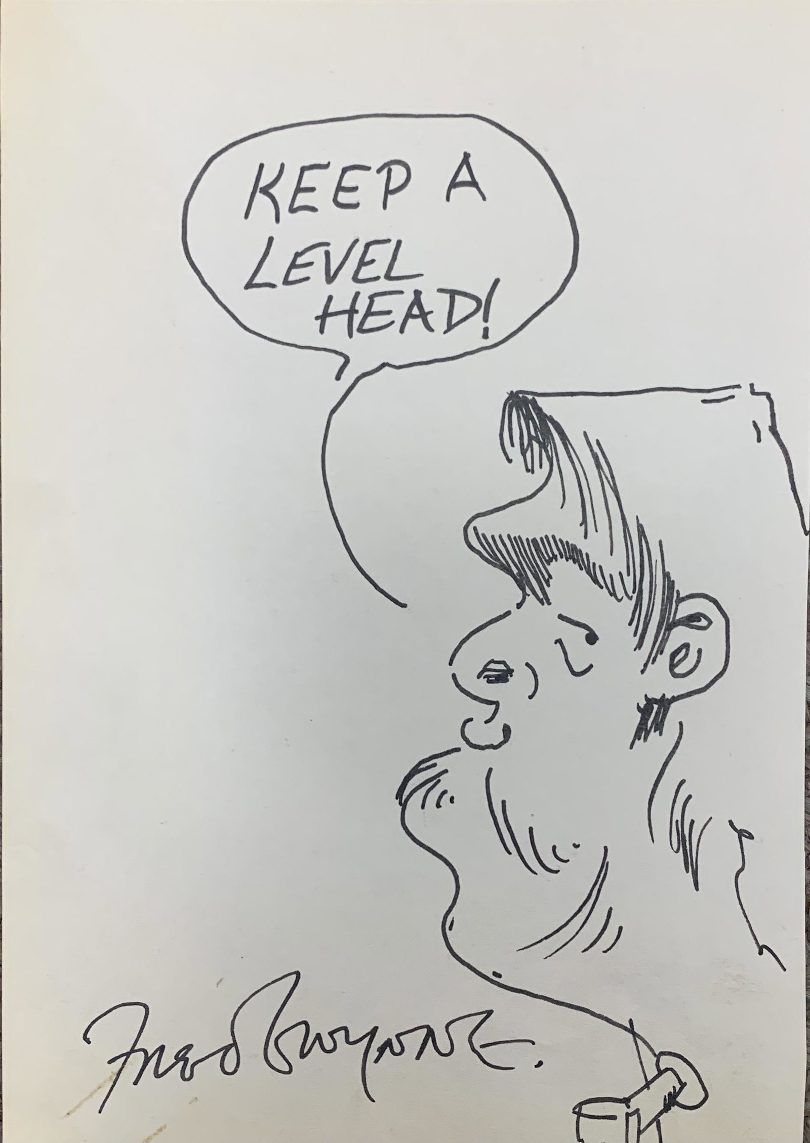 Fred Gwynne hand drawn and signed sketch: Fred Gwynne hand drawn and signed sketch. 5x8 inches