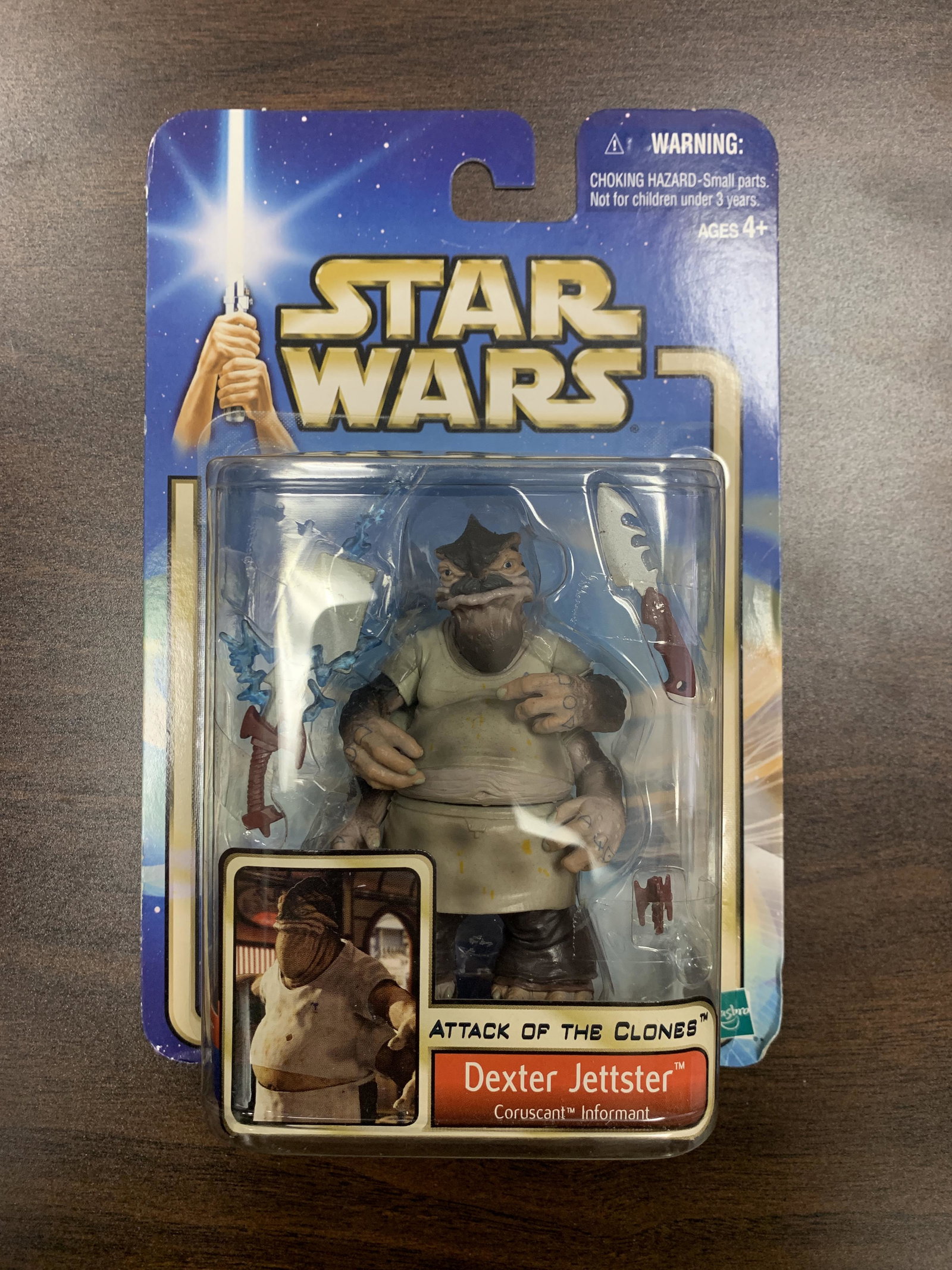 Star Wars unsigned Dexter Jettster action figure: Unsigned Star Wars Dexter Jettster action figure. 2002 Hasbro Collectible. 5 inches