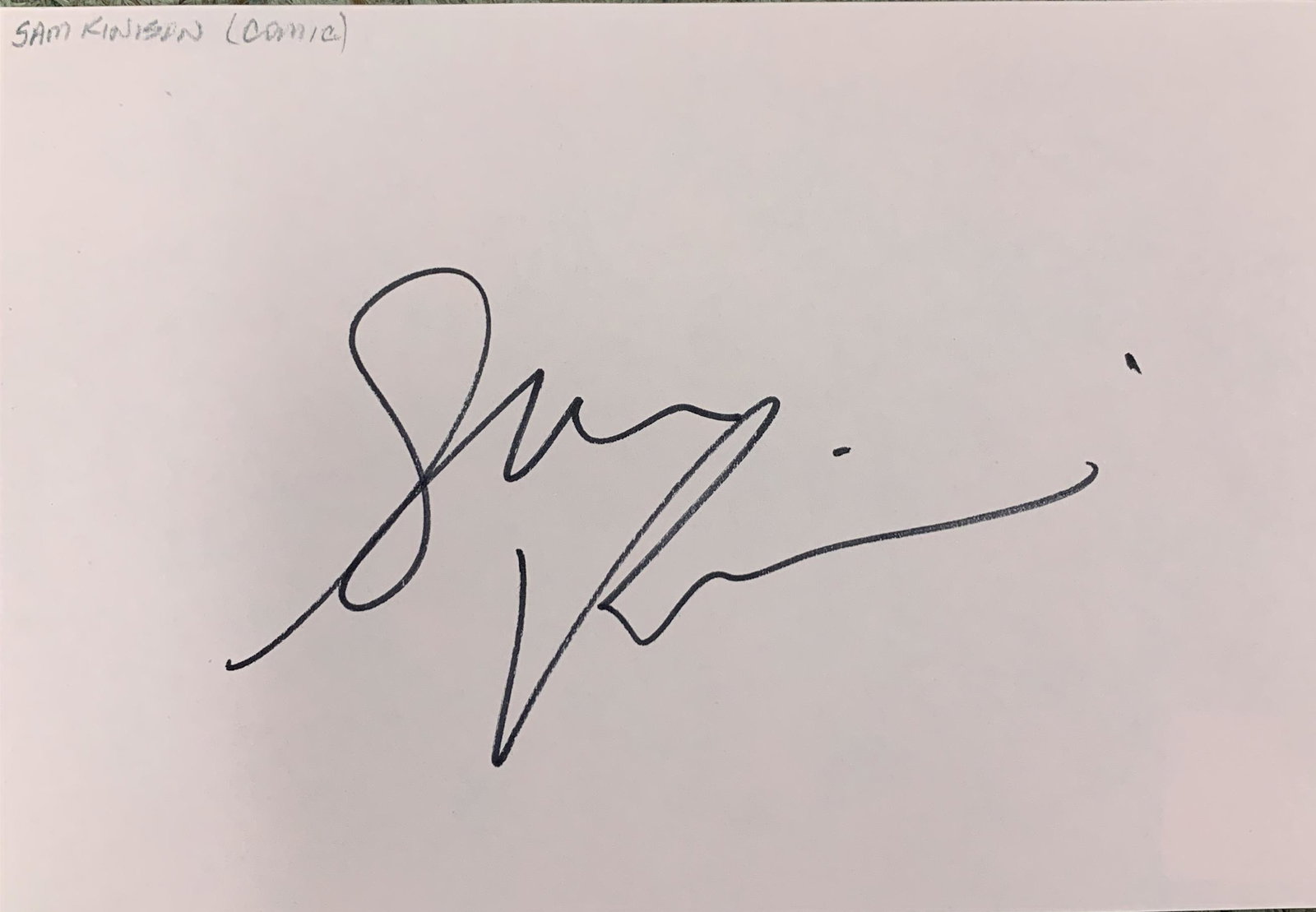 Sam Kinison original signature: Sam Kinison original signature. 3x5 inches