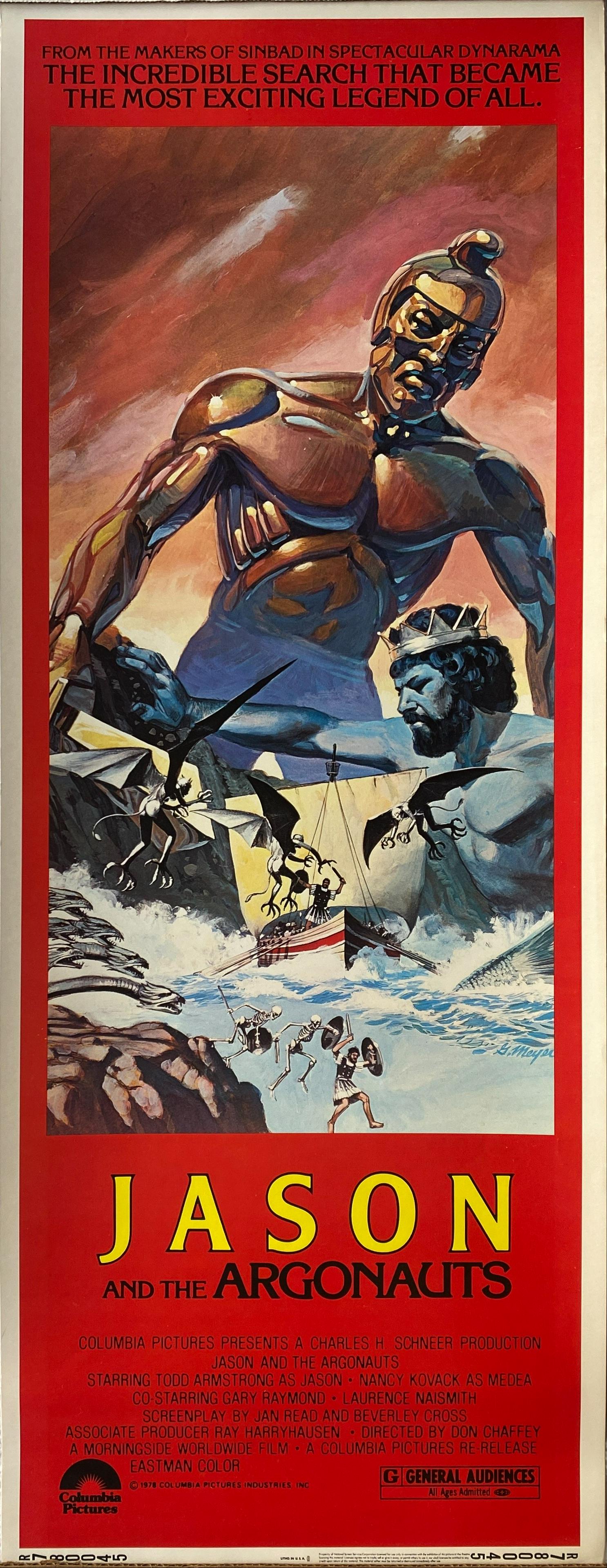 Jason and the Argonauts 1978 original vintage insert: Jason and the Argonauts 1978 original vintage insert card. 14x36 inches