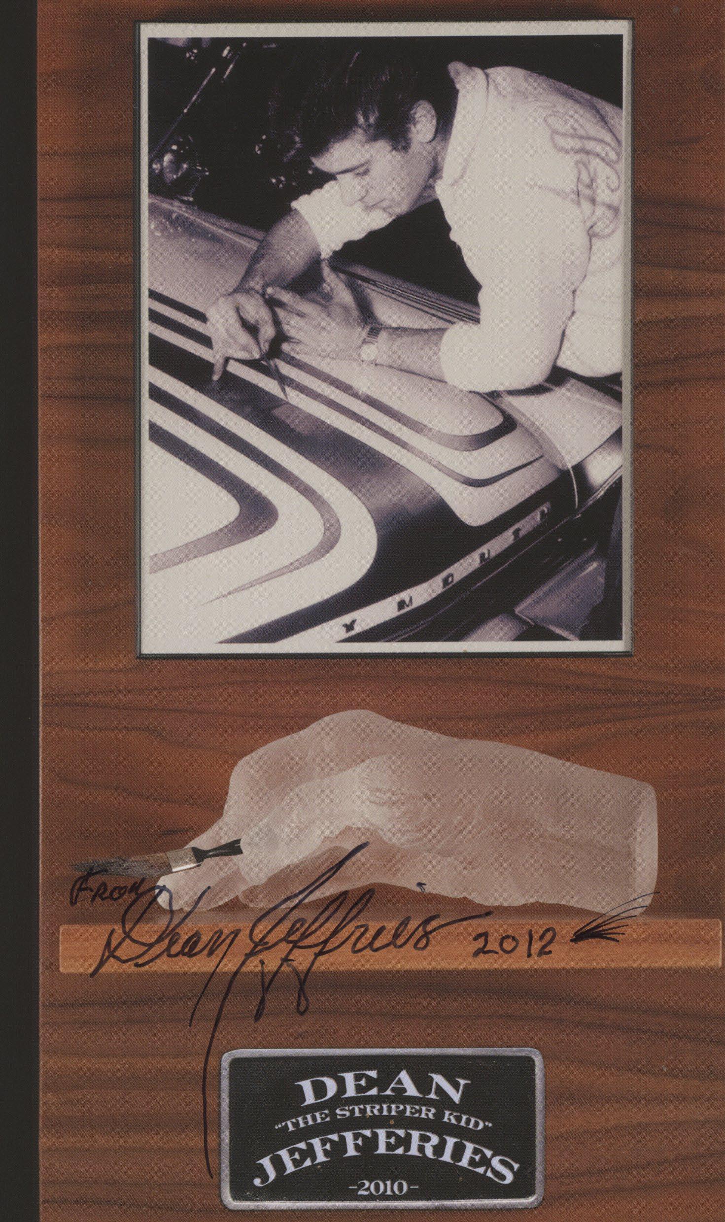 Dean Jeffries signed Rod & Custom Heritage Guild flyer: Dean Jeffries signed Rod & Custom Heritage Guild flyer. 5x8 inches