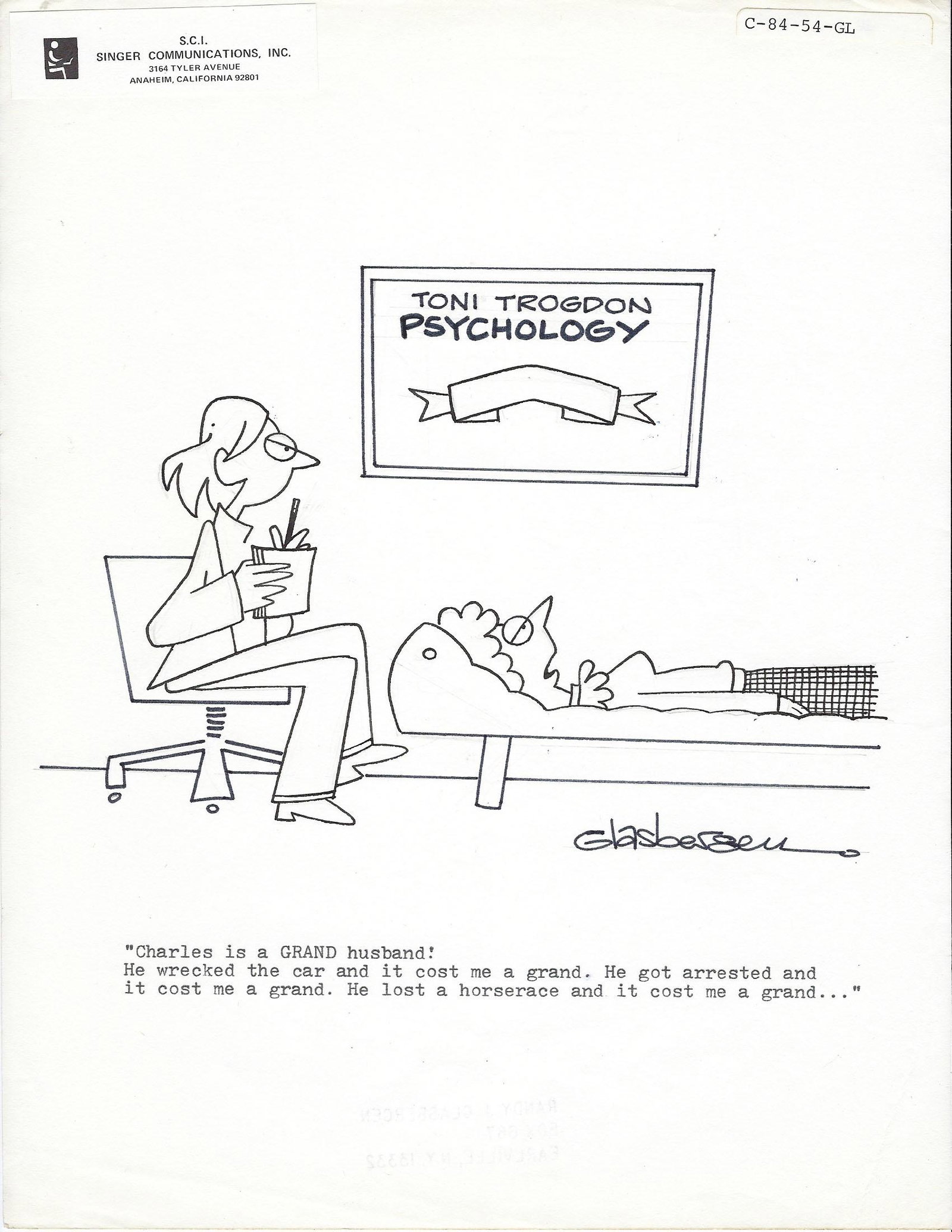 Randy Glasbergen signed original hand drawn sketch: Randy Glasbergen signed original hand drawn sketch. 8x10 inches