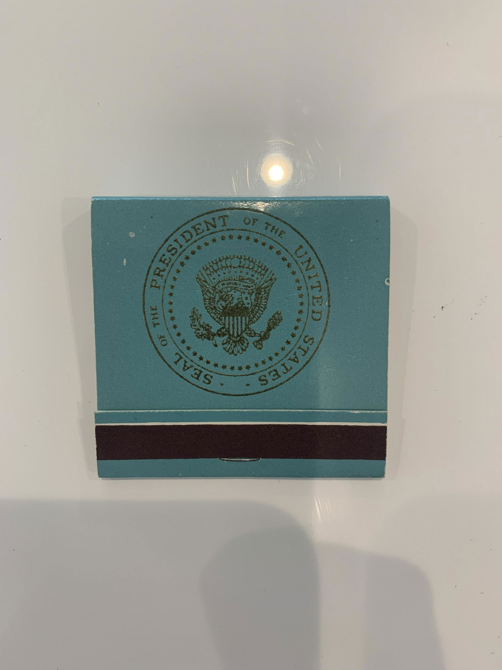 1976 Presidential Air Force One match book: Spirit of 1976 Presidential Aircraft complete match book. Unsigned 2x2 inches Air Force One "Spirit of '76"