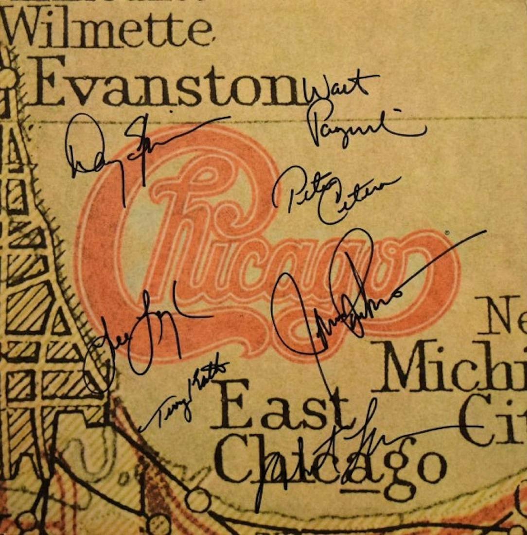 Chicago Chicago XI signed album: Chicago Chicago XI -1977 signed album autographed by Peter Cetera, James Pankow, Walt Parazaider, Lee Loughnane, Robert Lamm, Terry Kath and Danny Seraphine