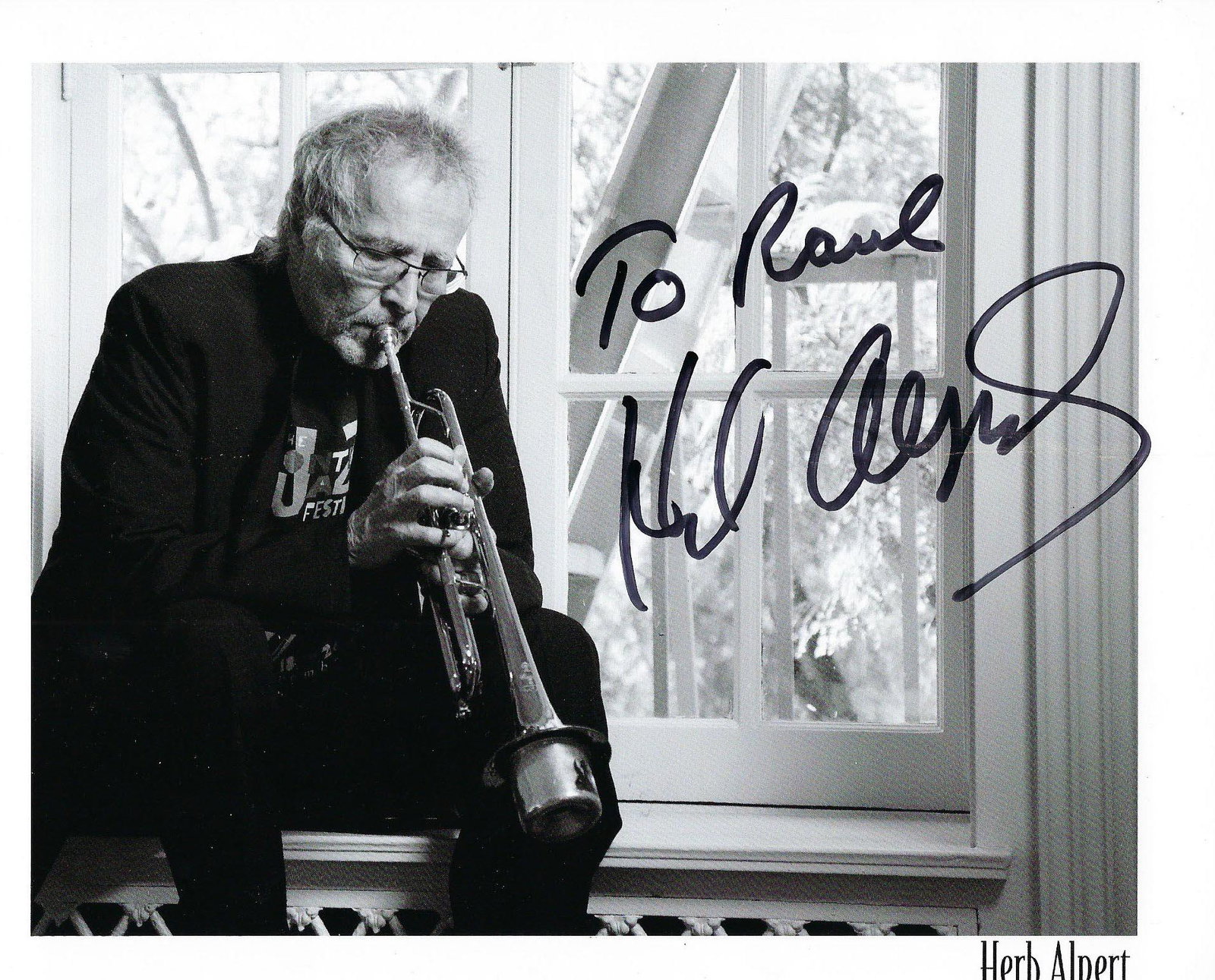 Herb Alpert signed photo: Herb Alpert signed photo. 8x10 inches