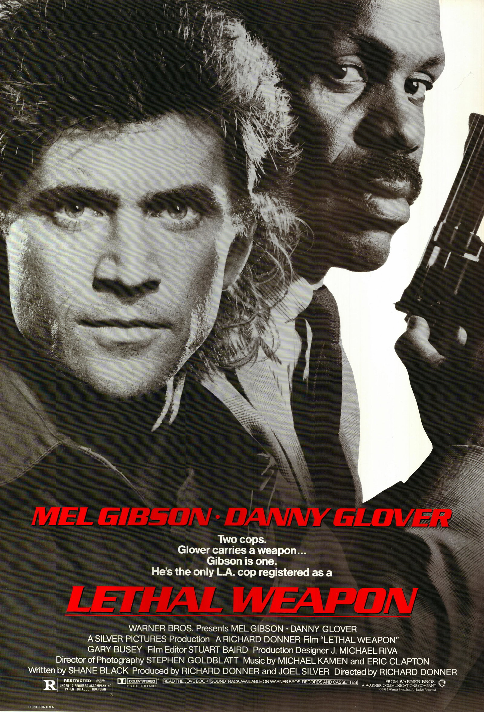 Lethal Weapon 1987 original vintage one sheet poster: Lethal Weapon 1987 original vintage one sheet poster. 27x41 inches