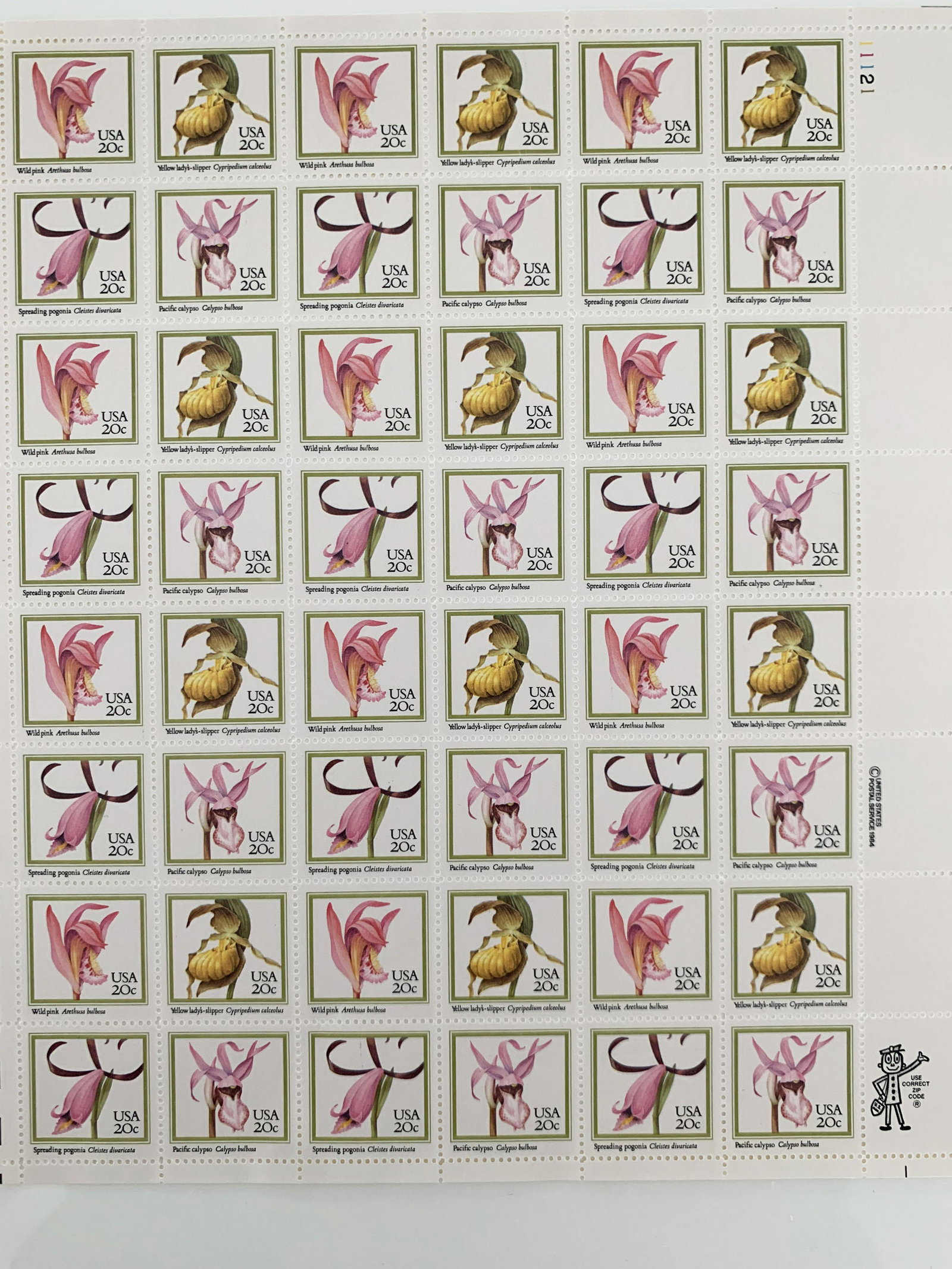 Wild Orchids of North America Sheet of 48 Stamps (1 of 1)