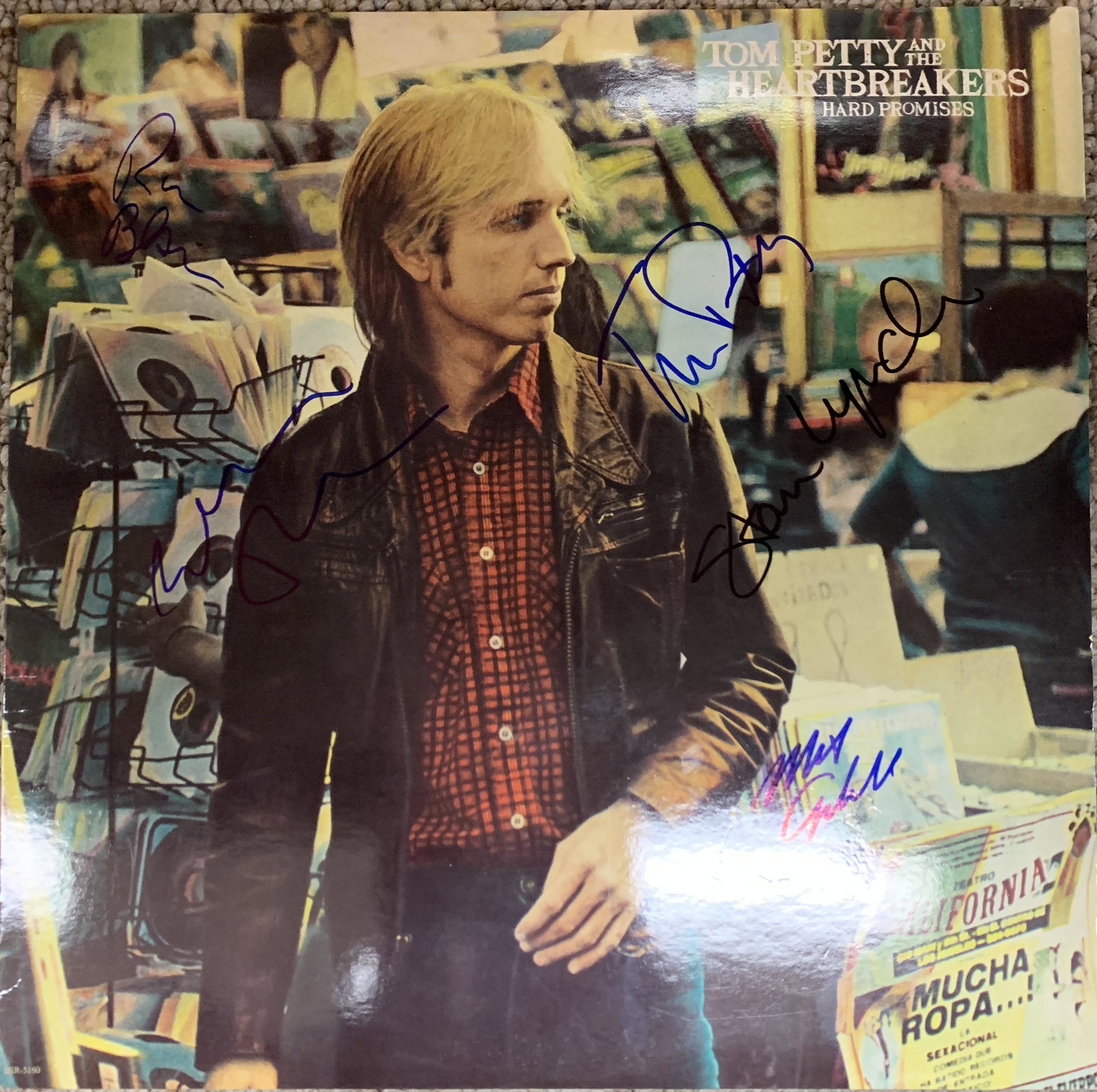 Tom Petty and The Heartbreakers Hard Promises signed: Tom Petty and The Heartbreakers Hard Promises signed album autographed by Tom Petty, Stan Lynch, Mike Campbell and Ron Blair. 12x12 inches