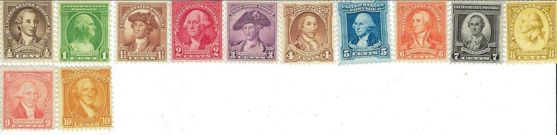 USA Stamps #704-715 - Unused Complete Postage Set (1 of 1)